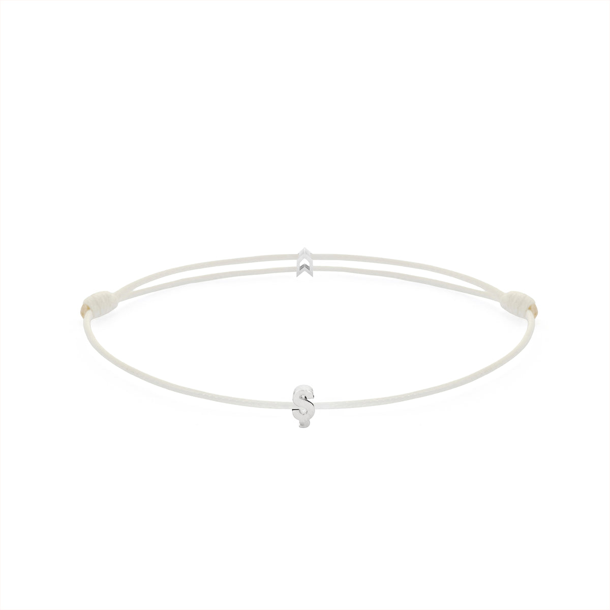 Alphabet White Chance Bracelet in Silver