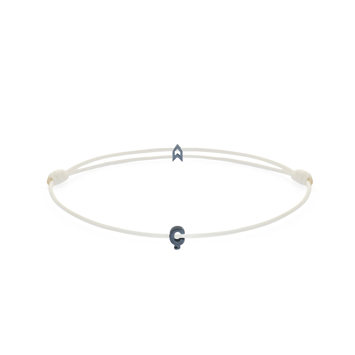 Alphabet White Chance Bracelet in Oxide