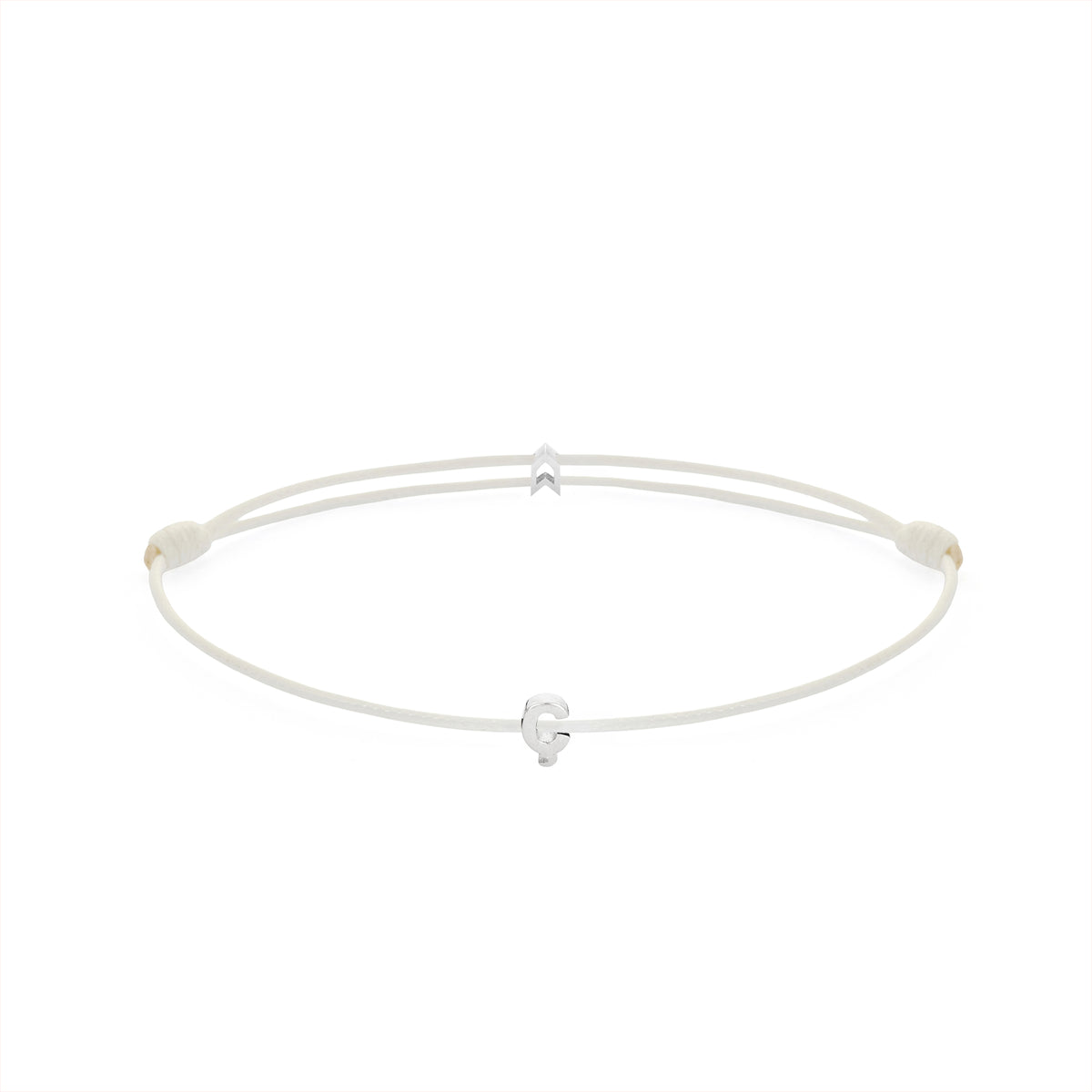 Alphabet White Chance Bracelet in Silver