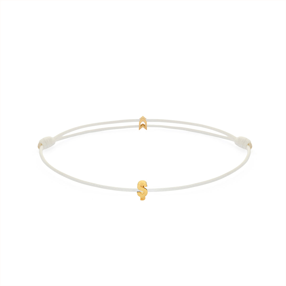 Alphabet White Chance Bracelet in Gold