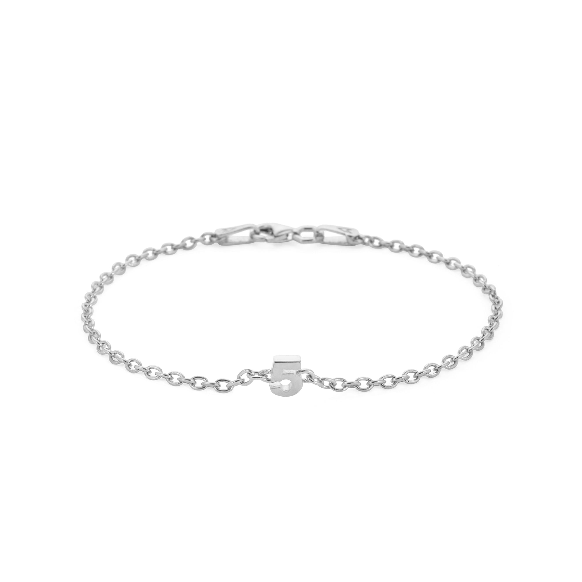 Numeric Chain Bracelet in Silver