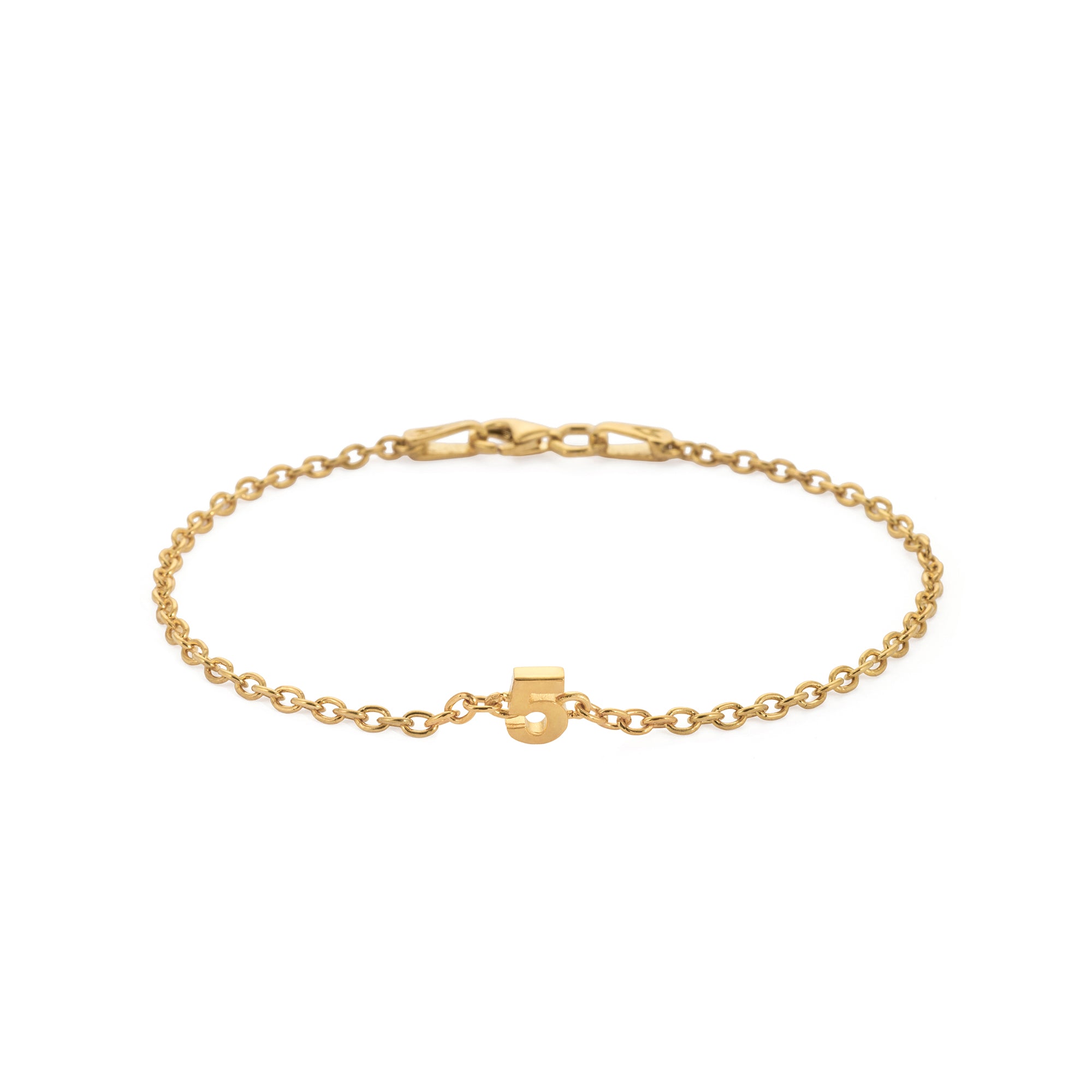 Numeric Chain Bracelet in Gold
