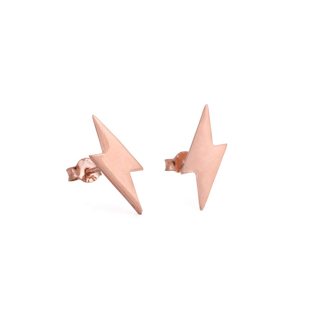 Basic Lightning Earrings in Rose Gold