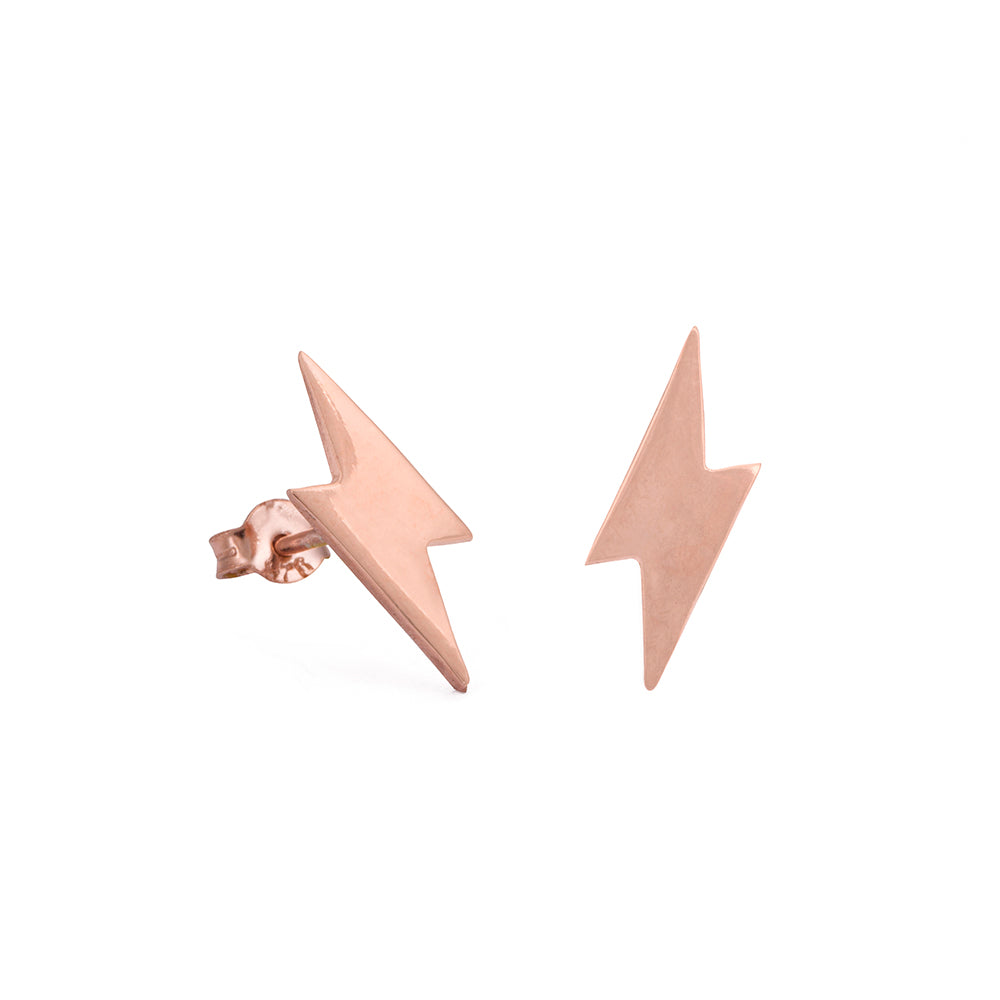 Basic Lightning Earrings in Rose Gold