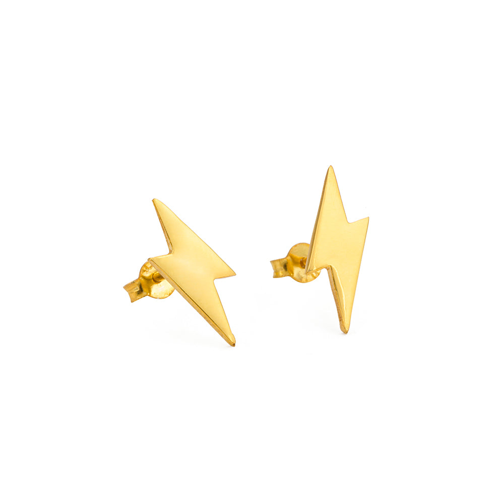 Basic Lightning Earrings in Yellow Gold