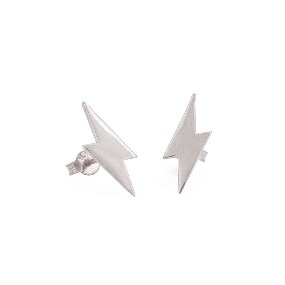 Basic Lightning Earrings in Silver