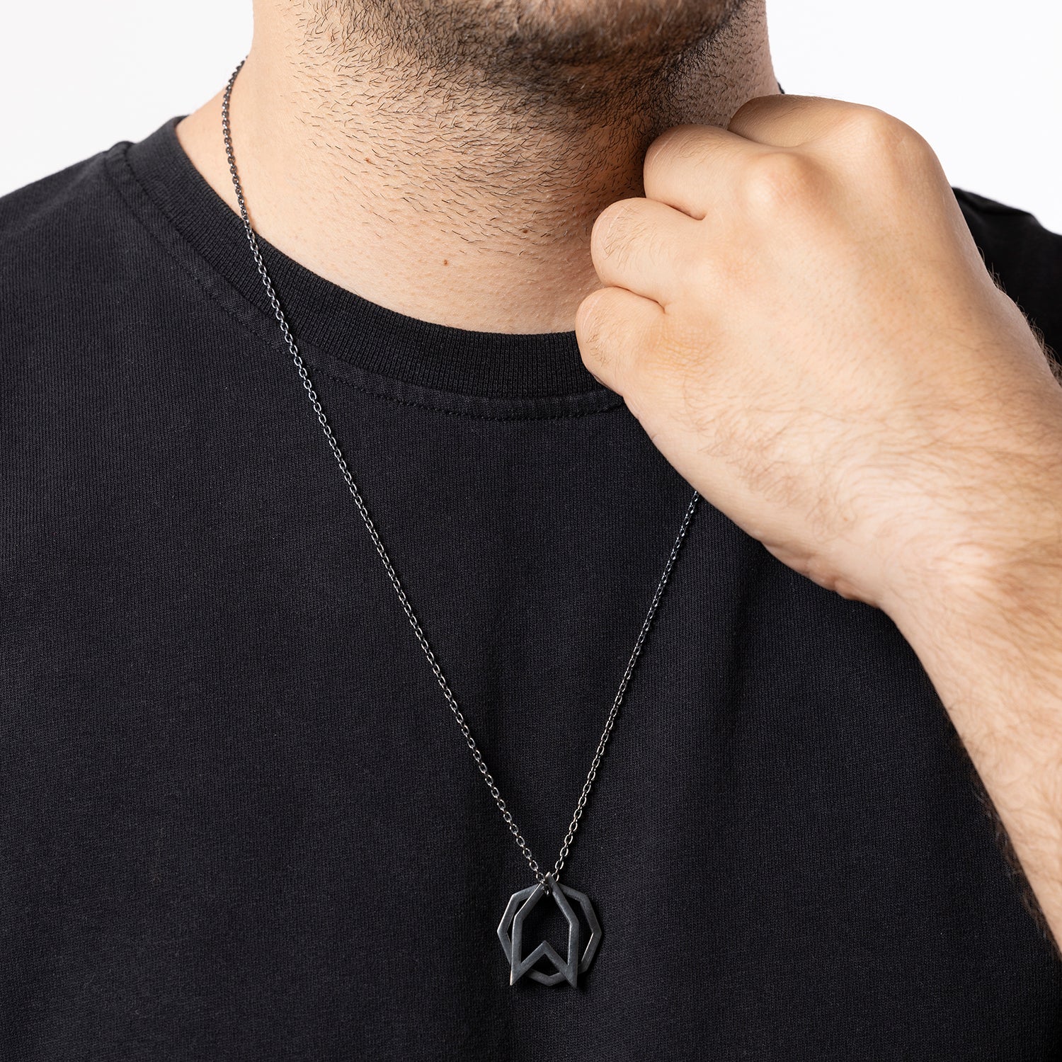 Octagonal Logo Necklace in Oxide