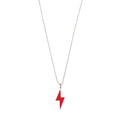 Red Lightning Necklace in Silver