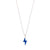 Navy Blue Lightning Necklace in Silver