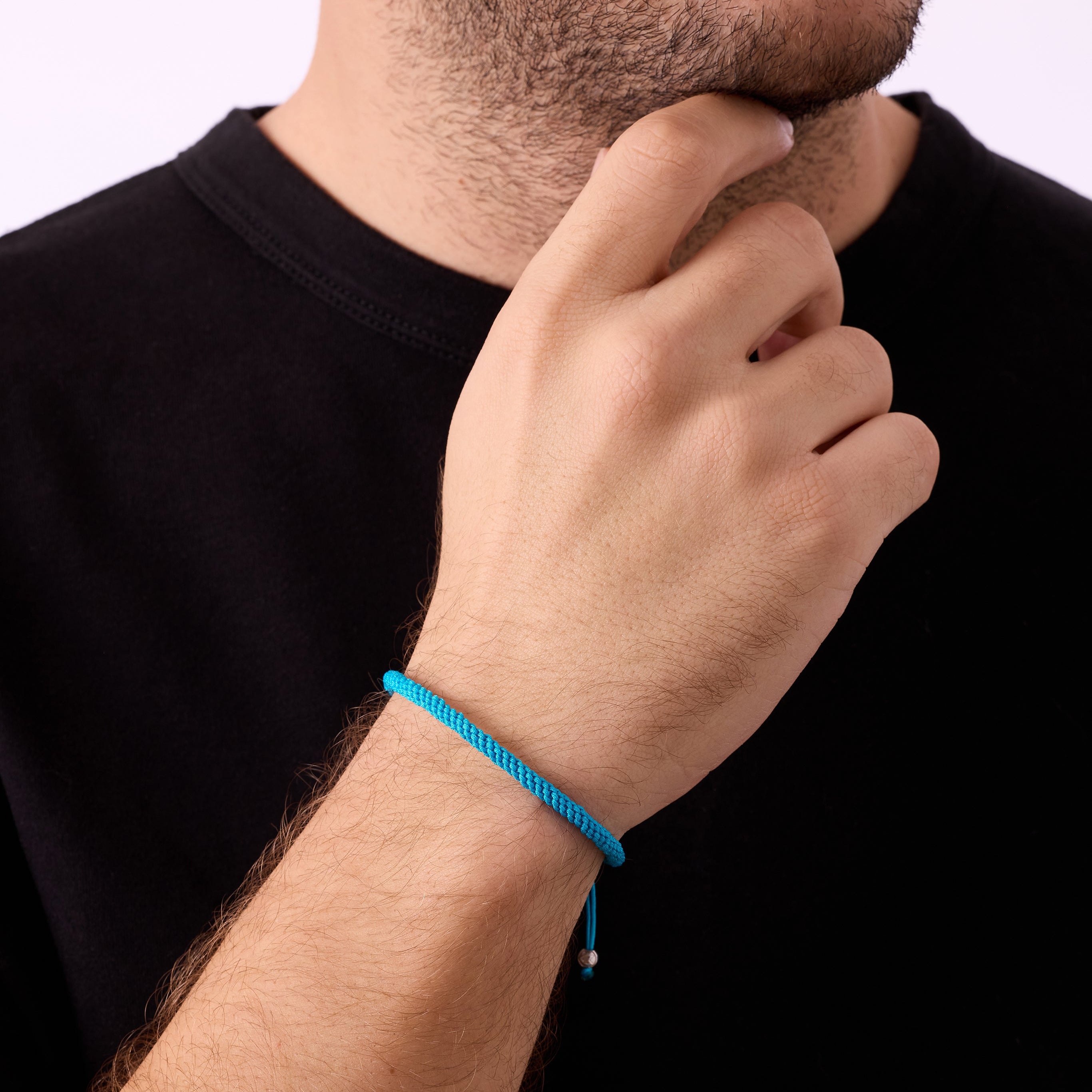 Blue Knot Bracelet in Silver