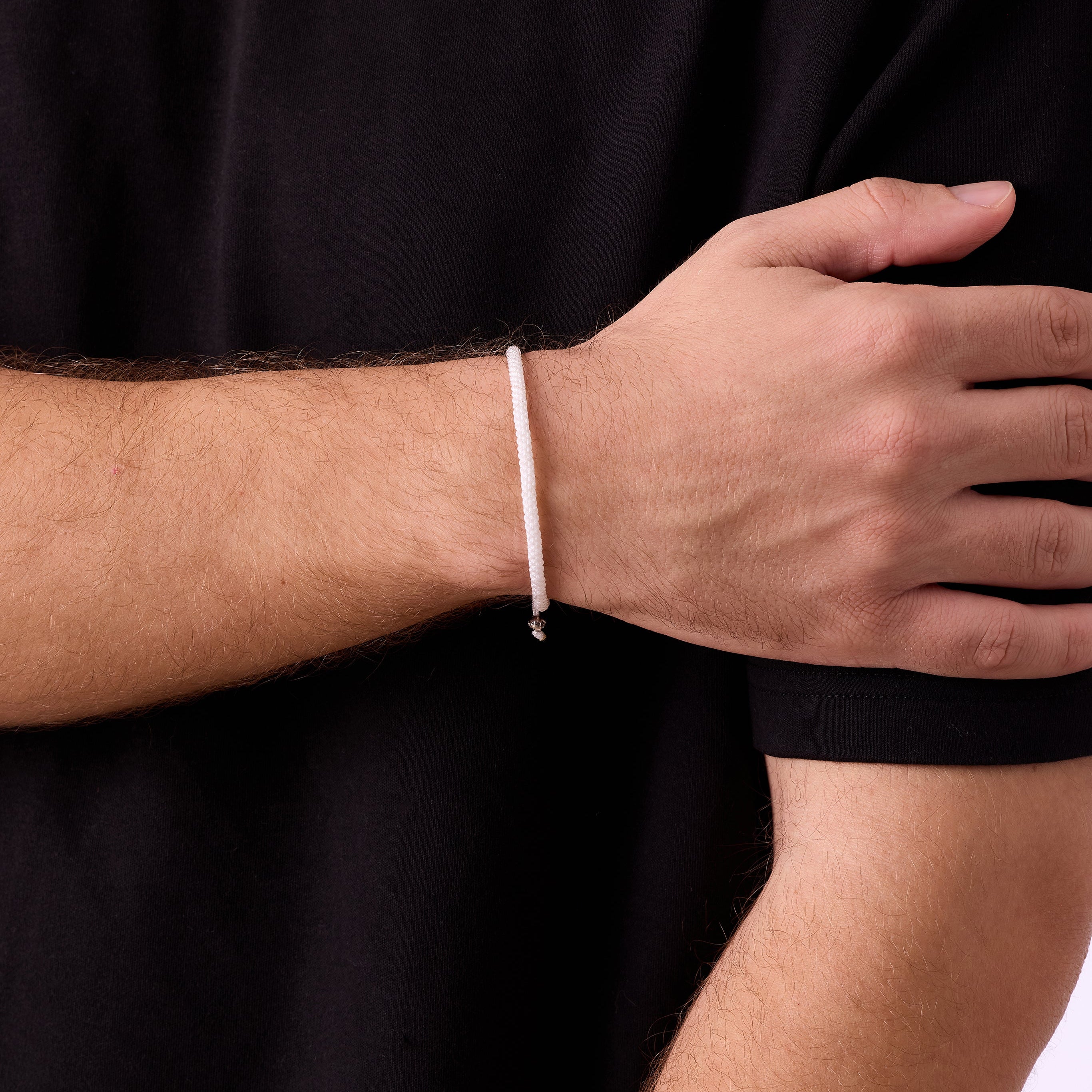 White Knot Bracelet in Oxide