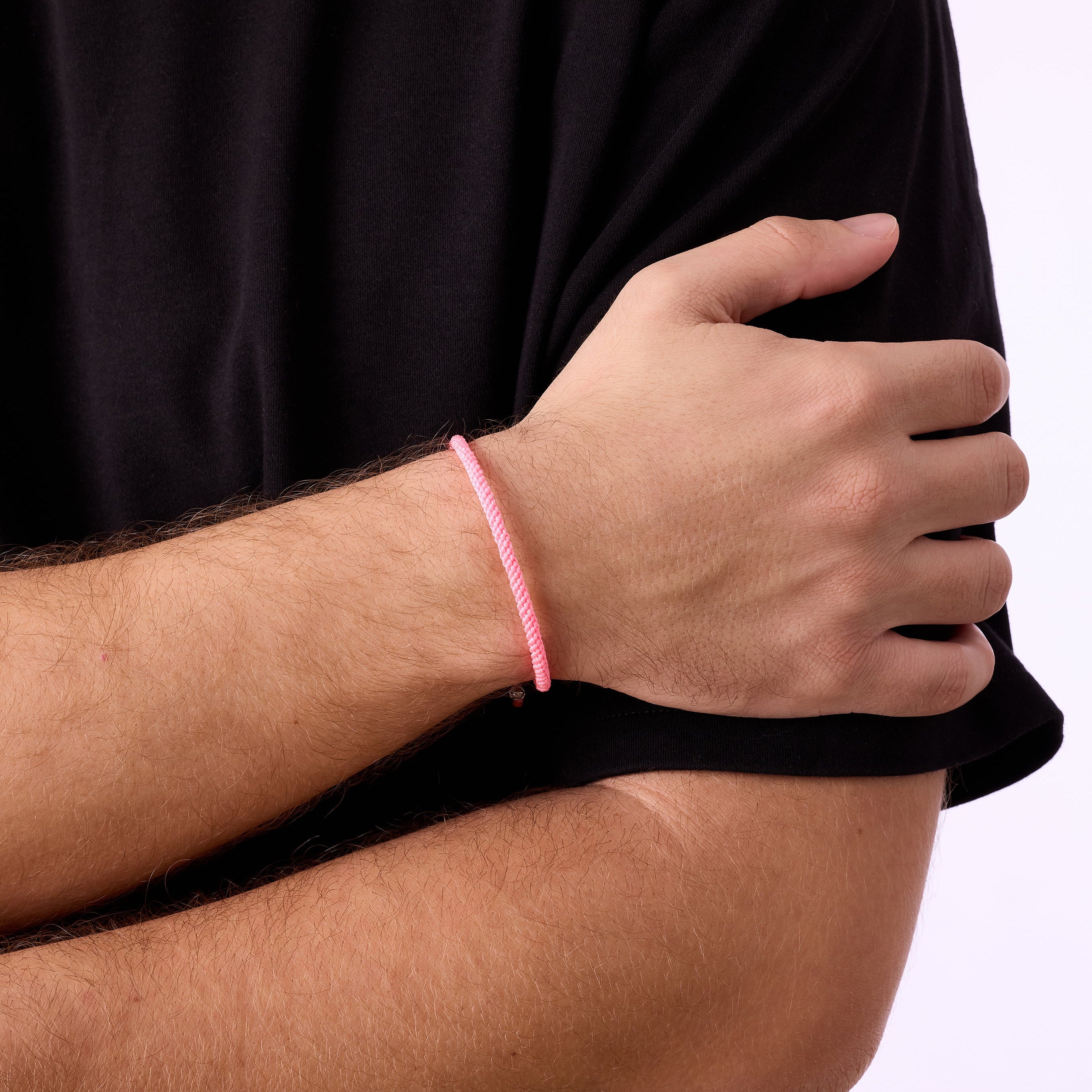 Pink Knot Bracelet in Silver