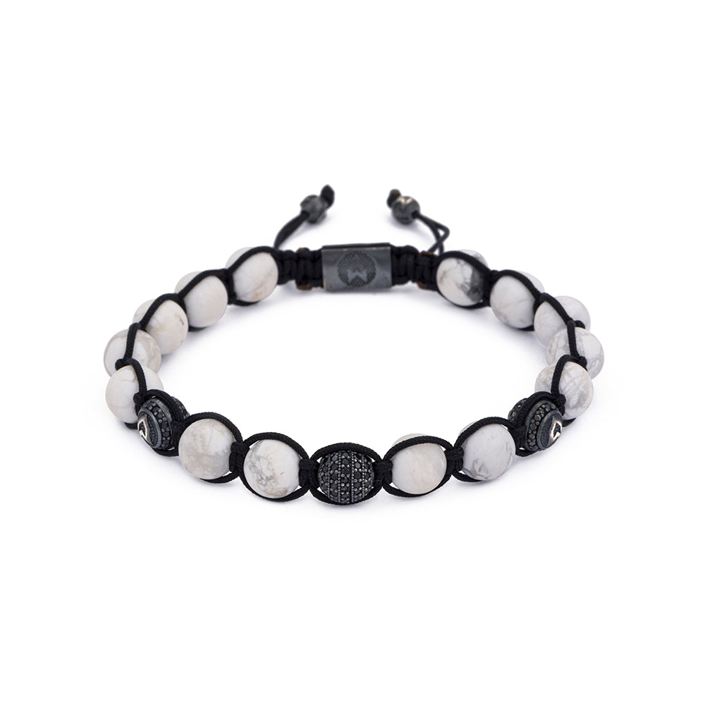 Oksit Mat Howlite Shamballa Bileklik