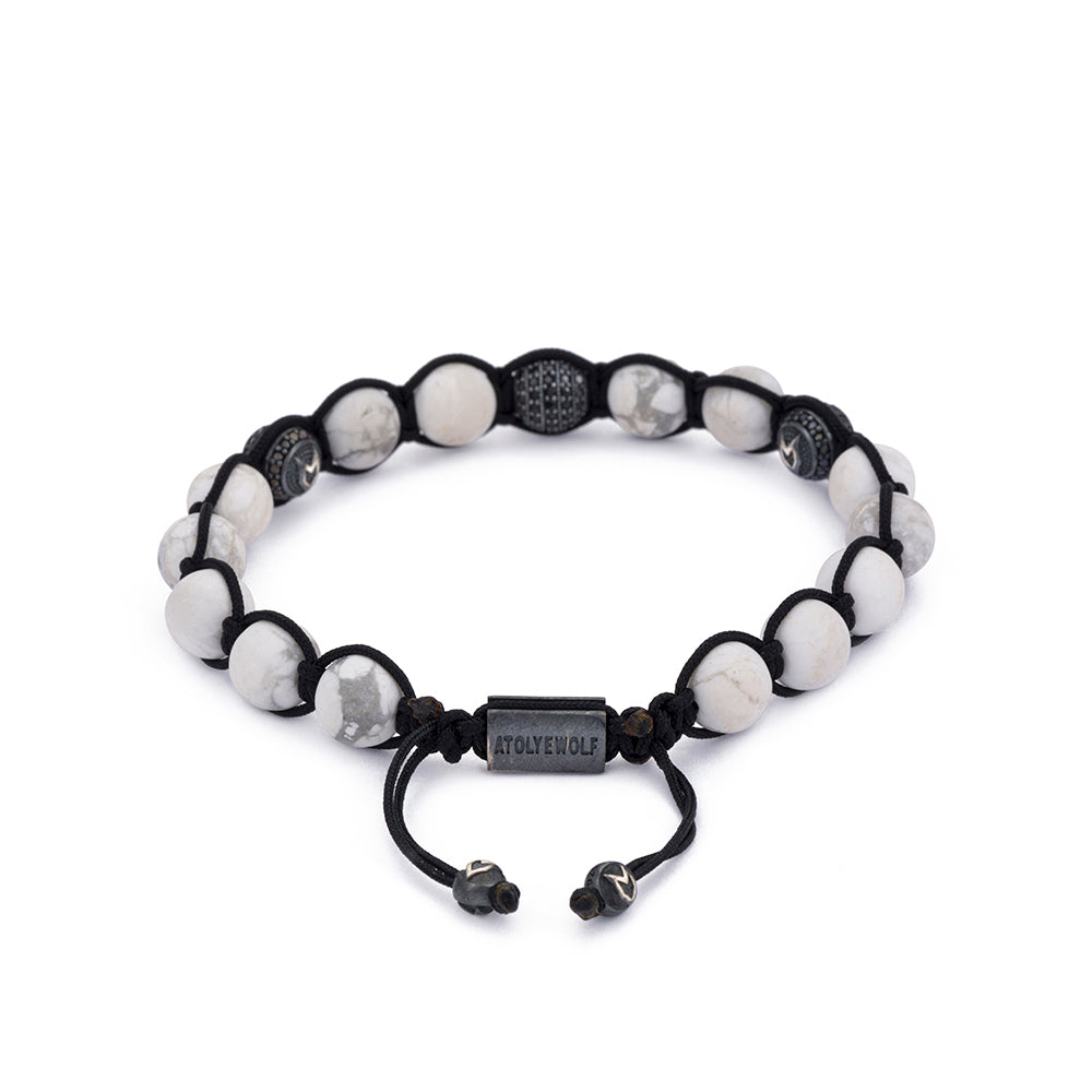 Oksit Mat Howlite Shamballa Bileklik