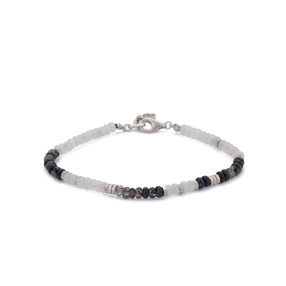 Roundel Moonstone Bracelet in Silver