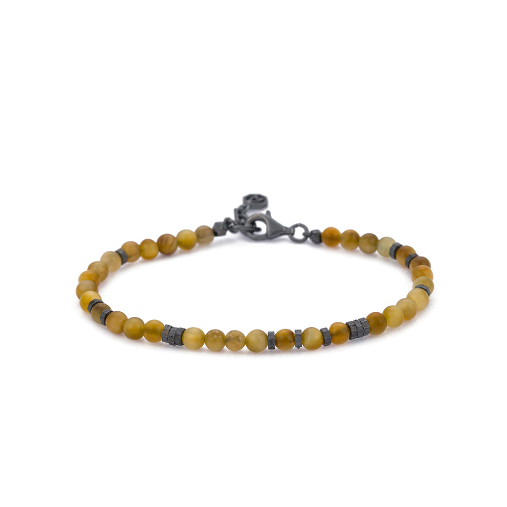 Yellow Tiger Eye Bracelet in Oxide