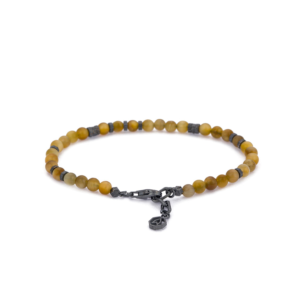 Yellow Tiger Eye Bracelet in Oxide