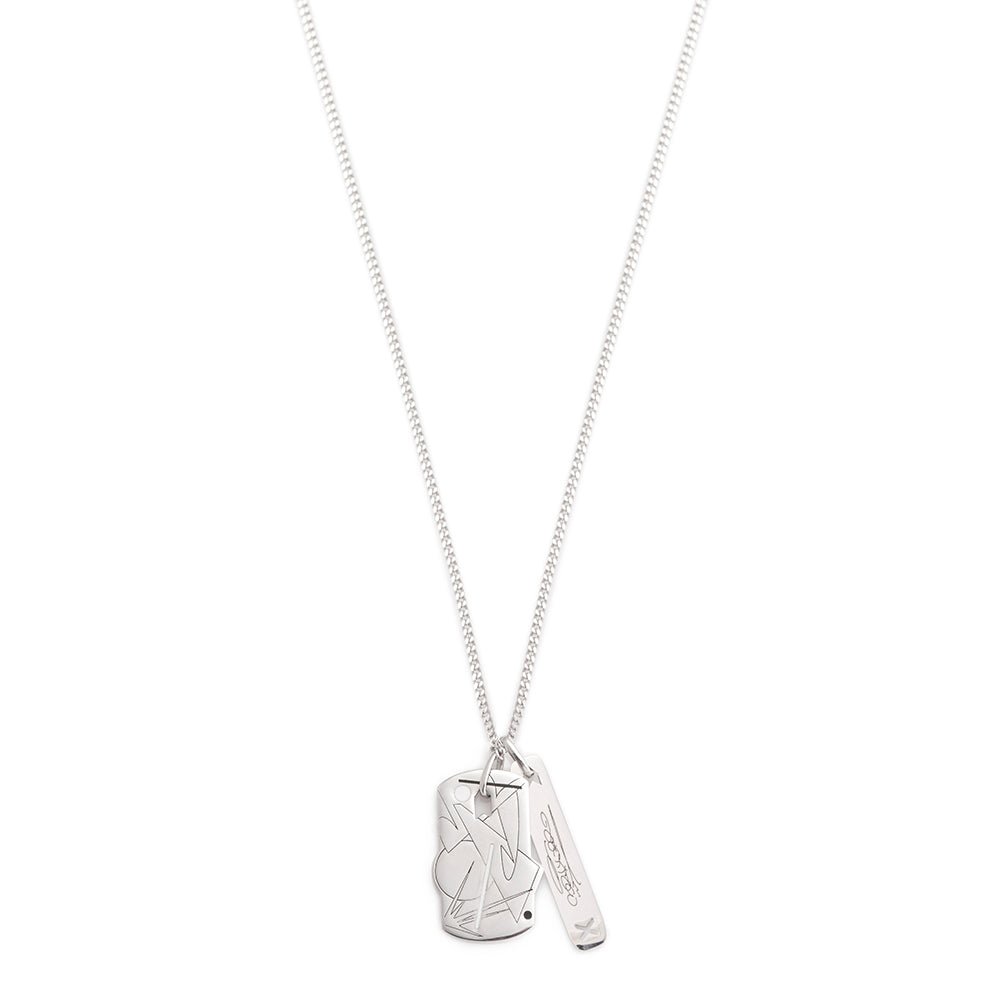 MRHUREs Plate Necklace in Silver