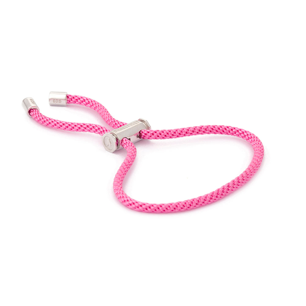 Pink Lace Bracelet in Silver