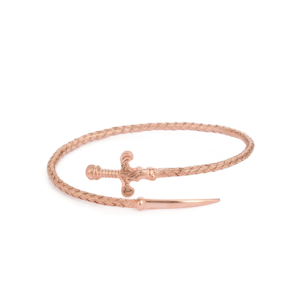 Sword Braided Bangle in Rose Gold