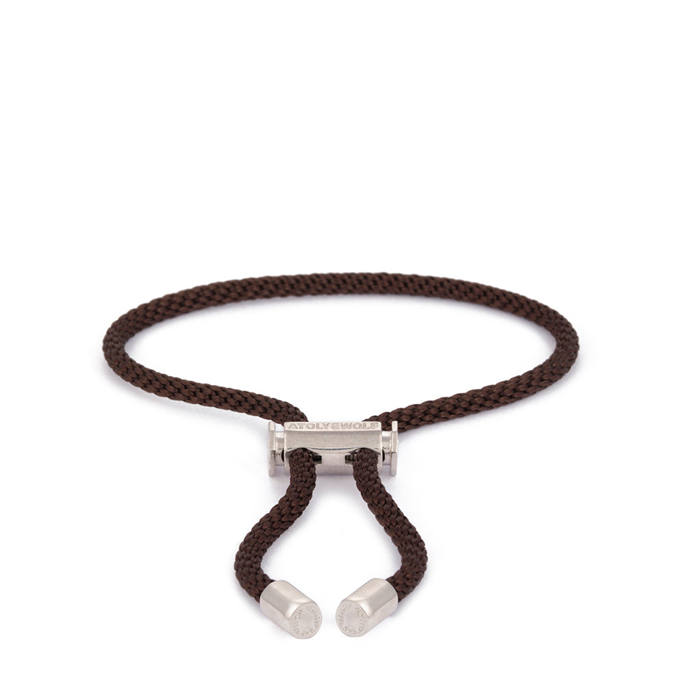 Brown Lace Bracelet in Silver