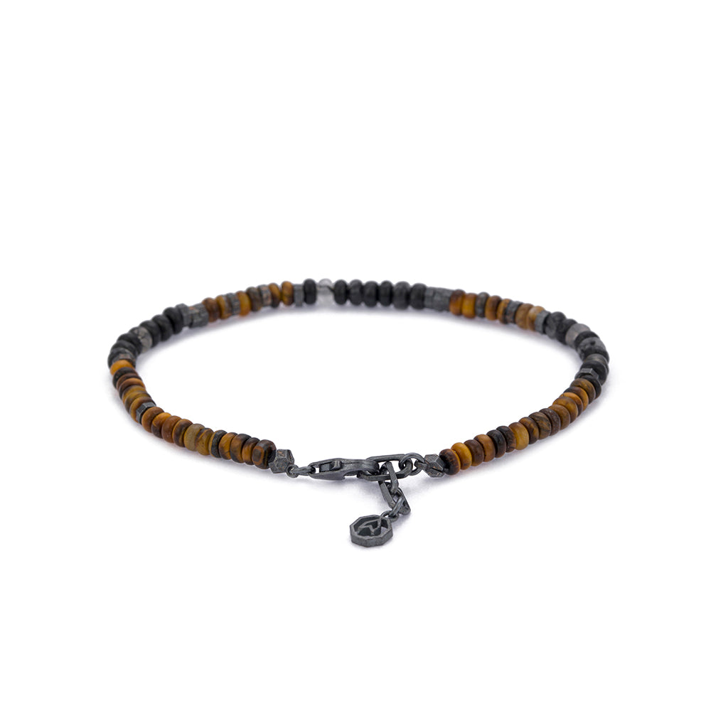 Roundel Tiger Eye Bracelet in Oxide