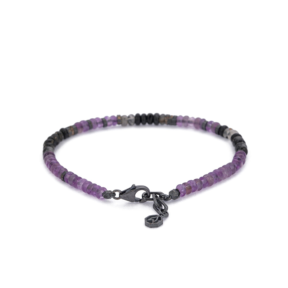 Roundel Amethyst Bracelet in Oxide