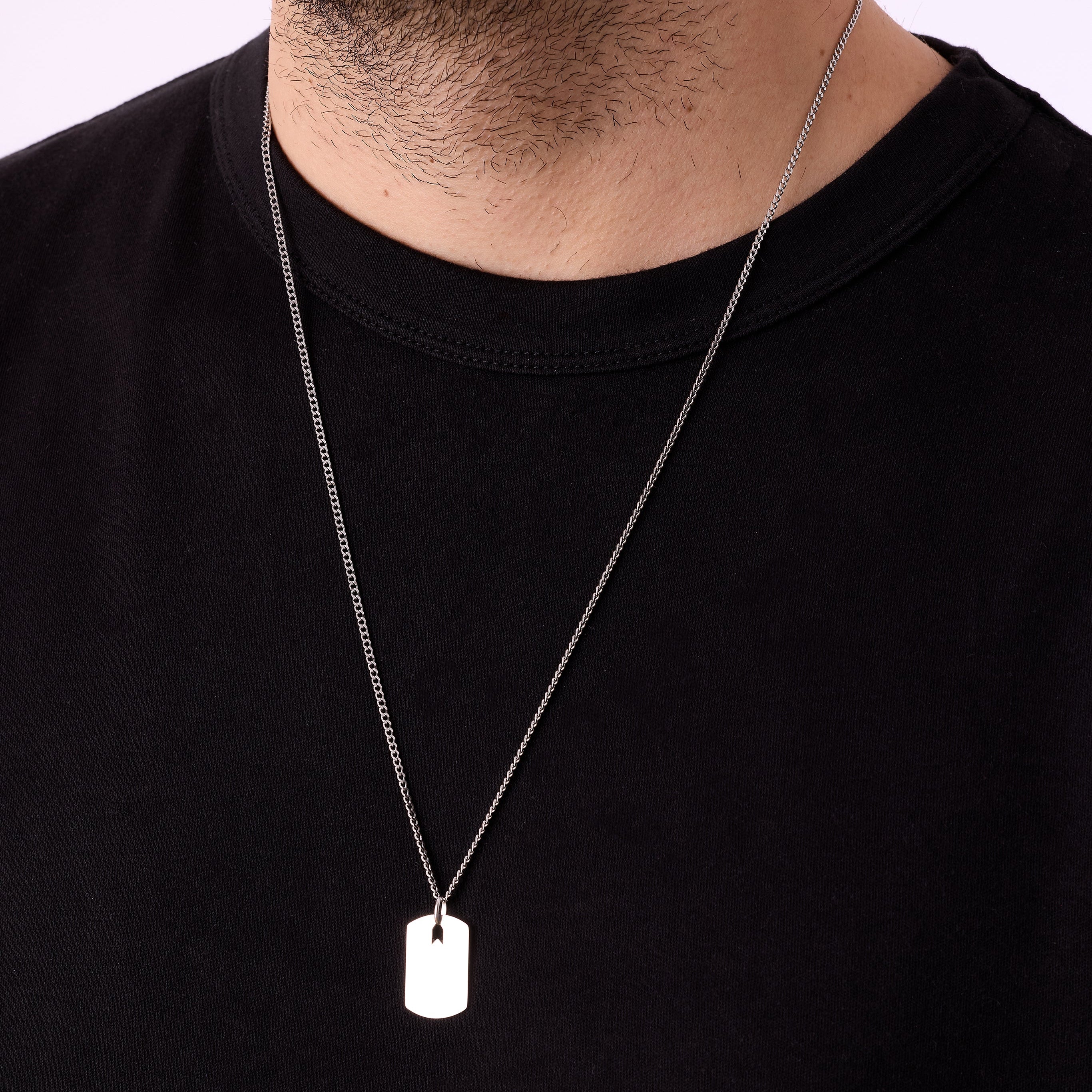 Big Plate Necklace in Silver