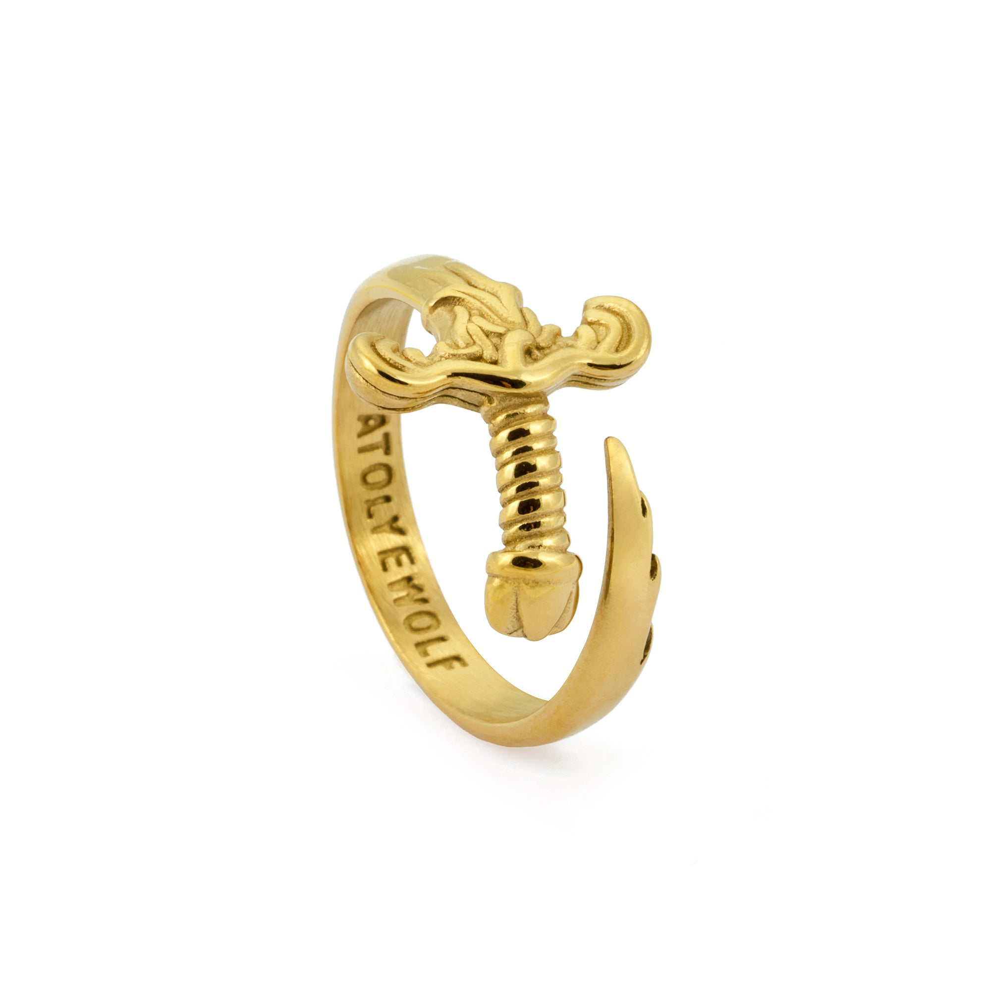 Broken Sword Ring in Gold
