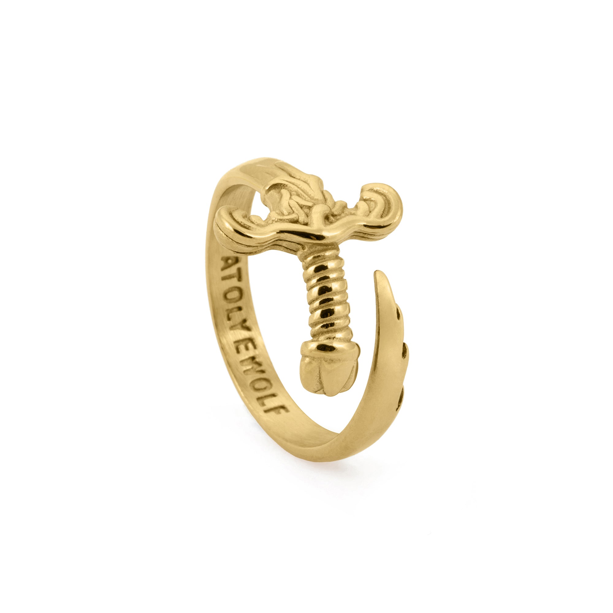 Broken Sword Ring in Gold