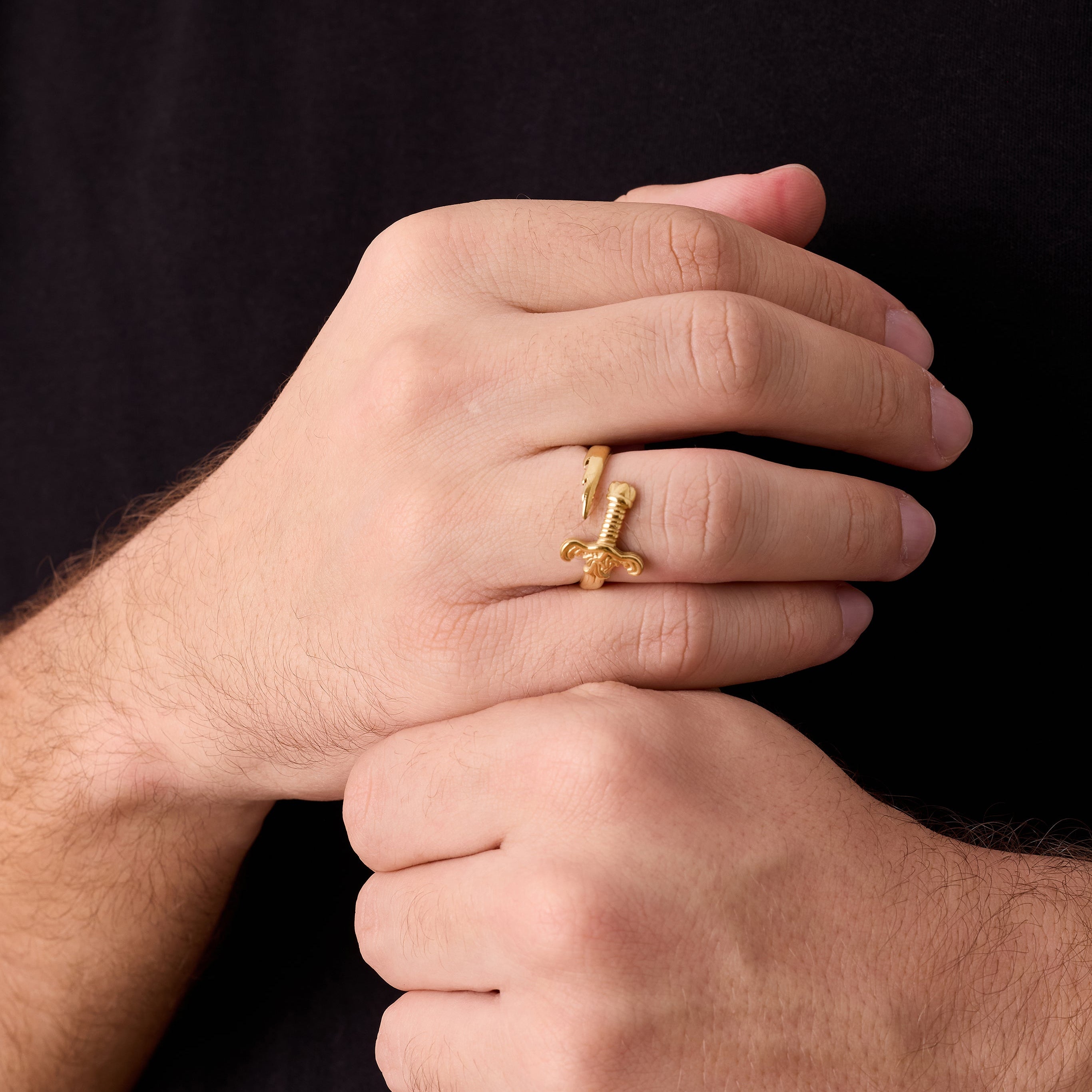 Broken Sword Ring in Gold