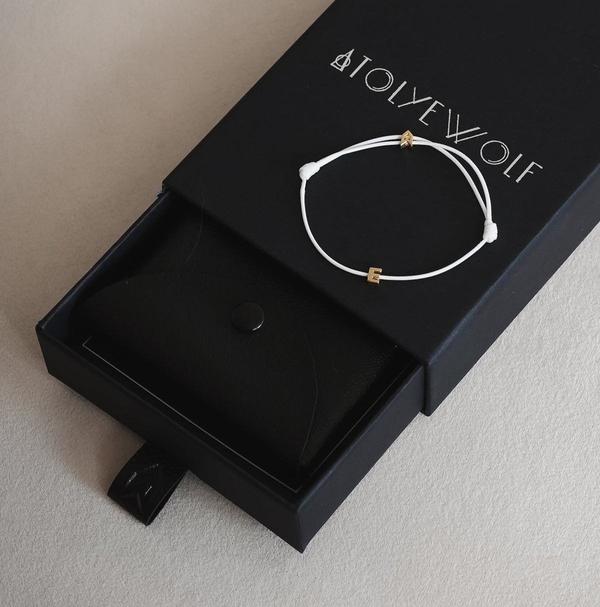 Alphabet White Chance Bracelet in Gold