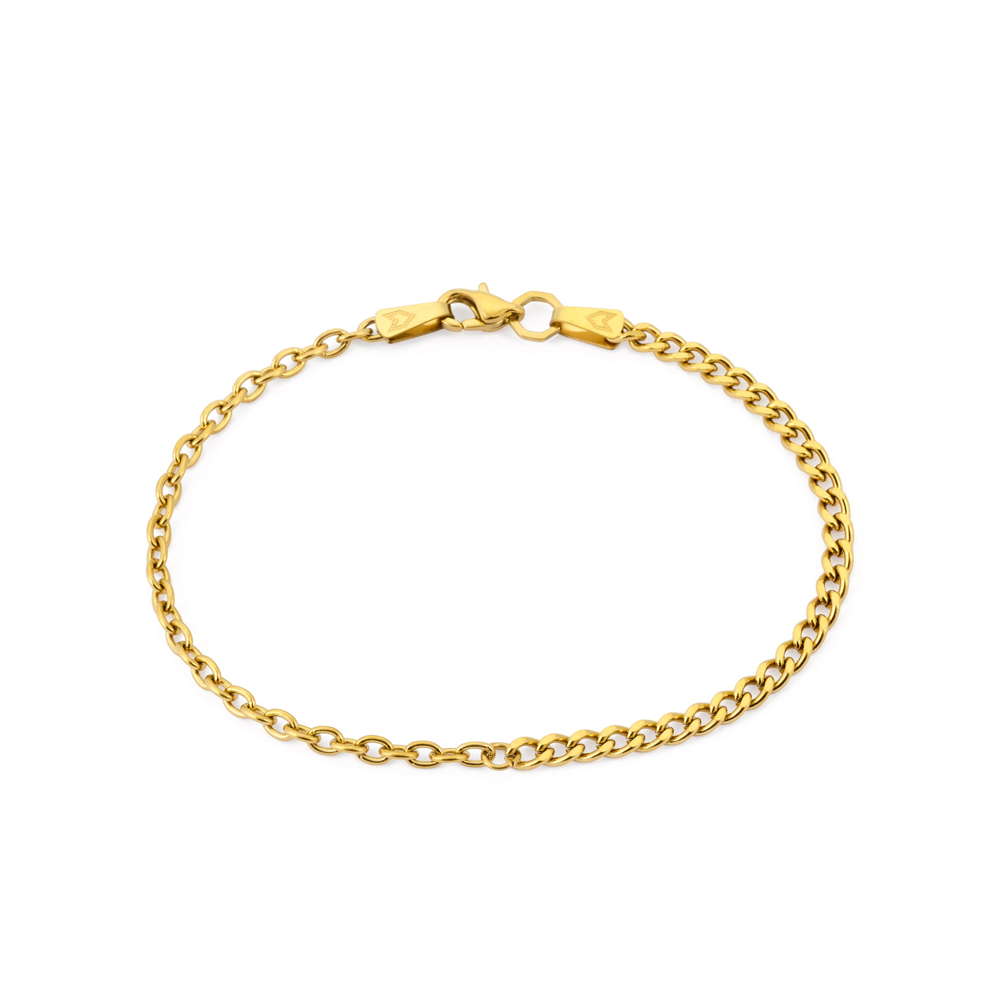 Cable Curb Bracelet in Gold