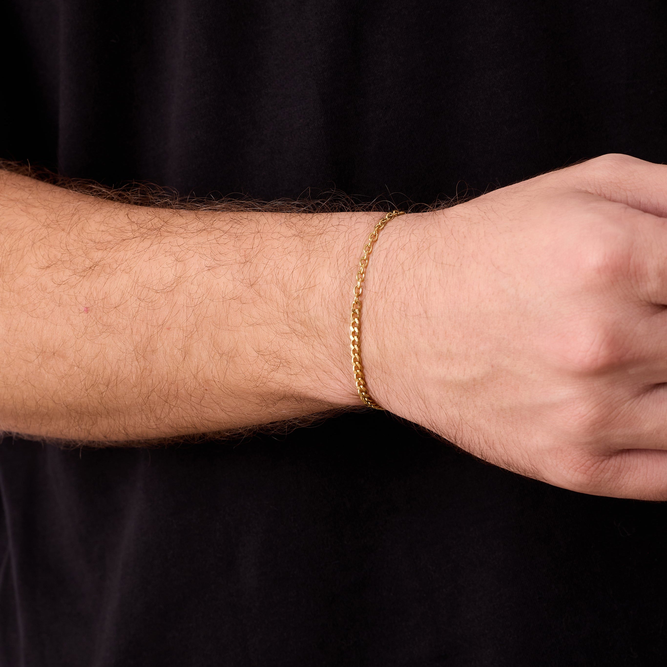 Cable Curb Bracelet in Gold