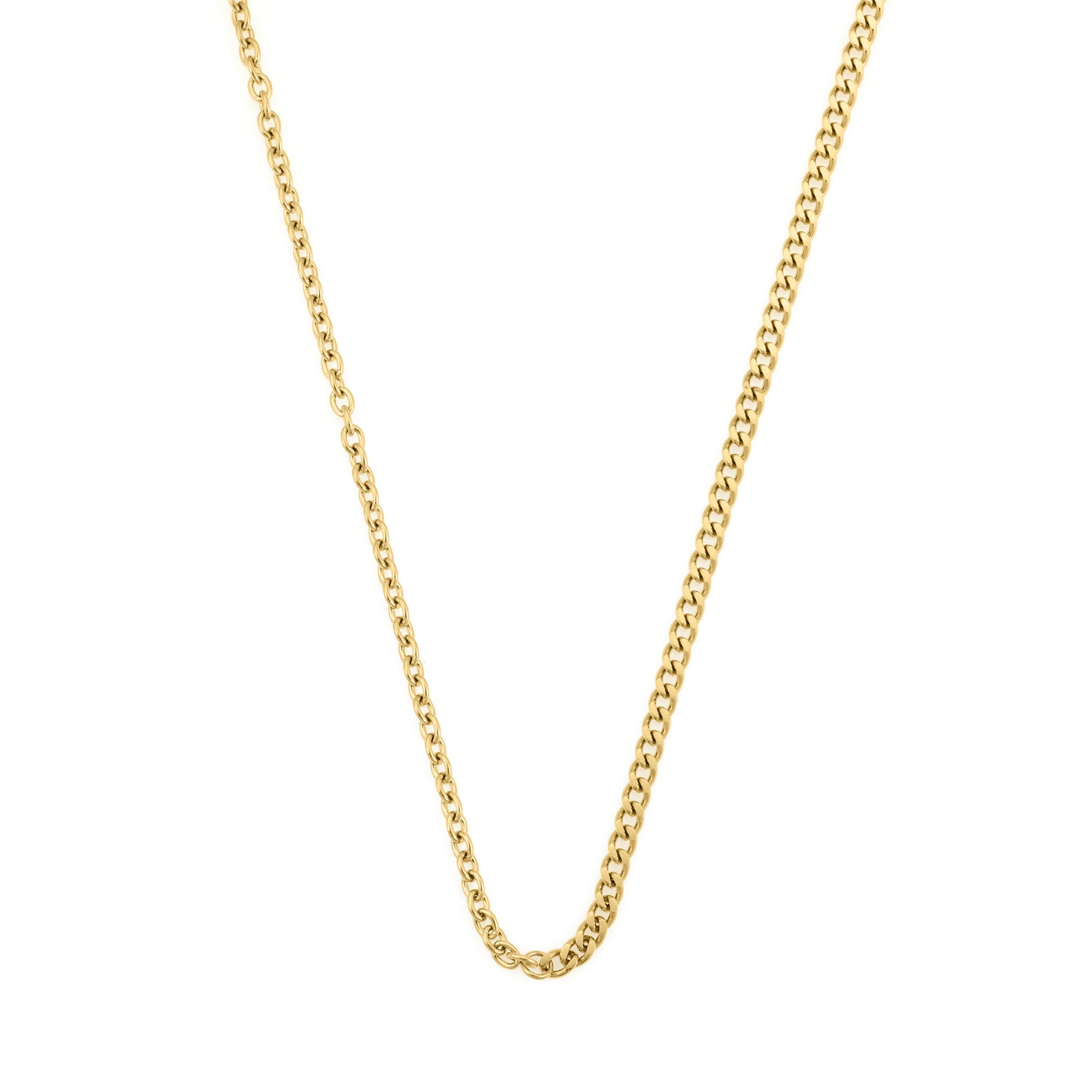 Cable Curb Necklace in Gold
