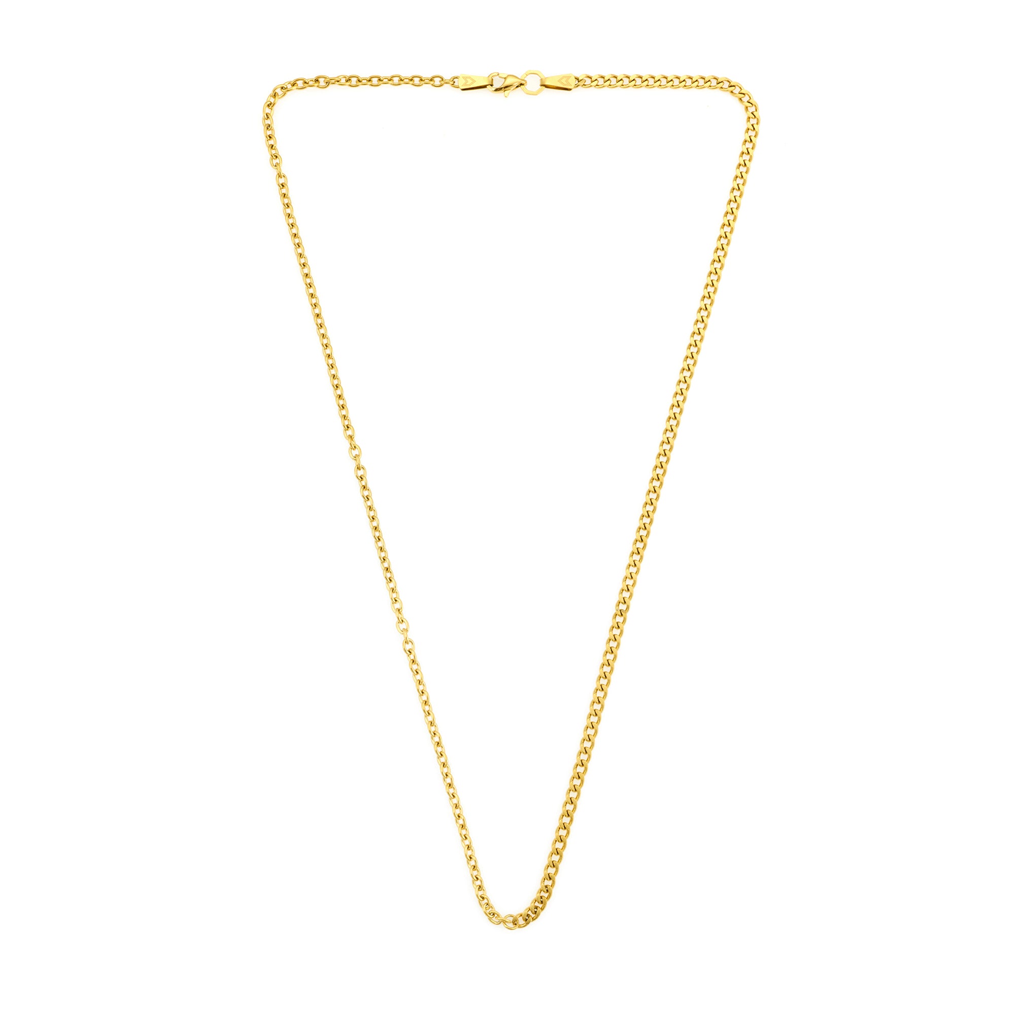 Cable Curb Necklace in Gold