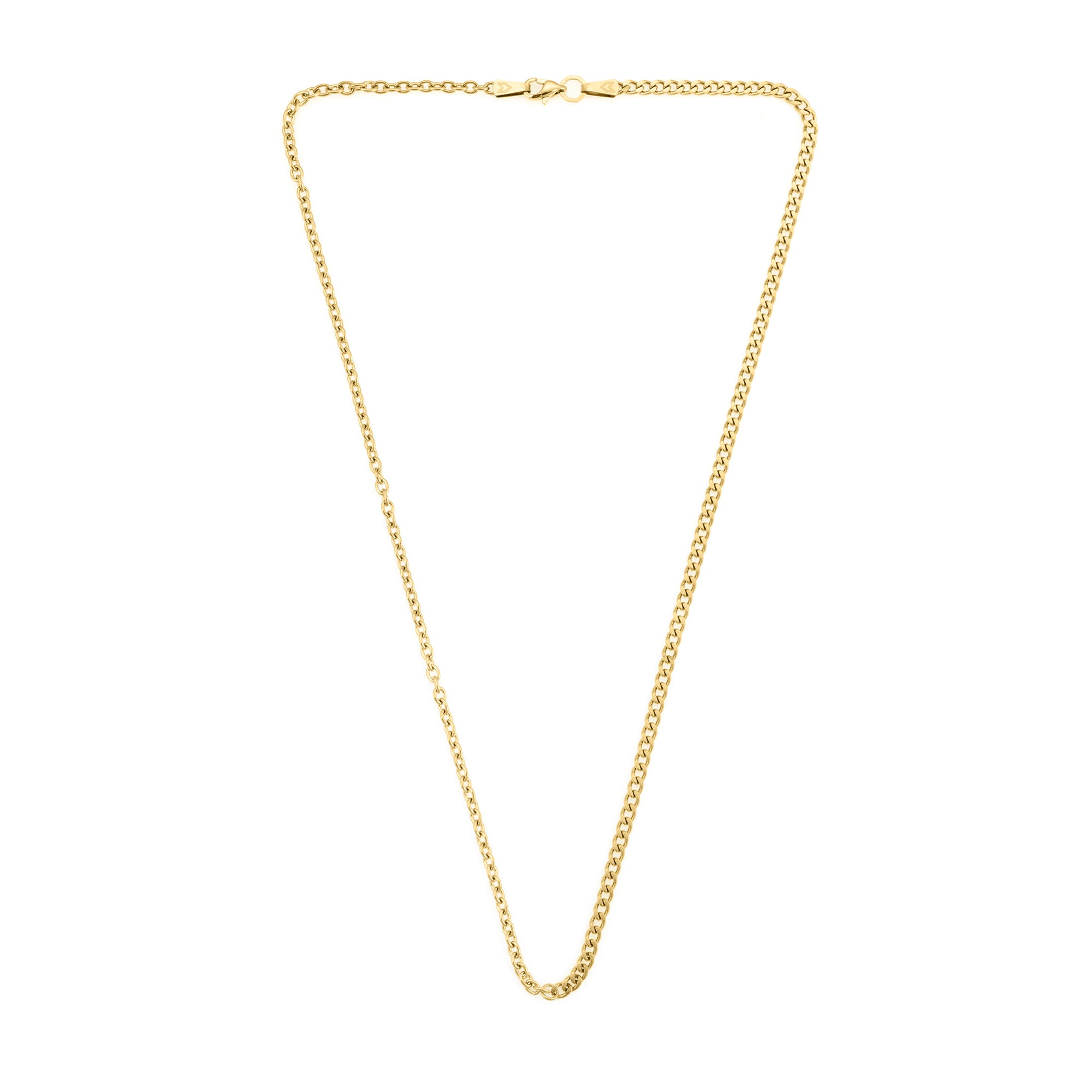 Cable Curb Necklace in Gold