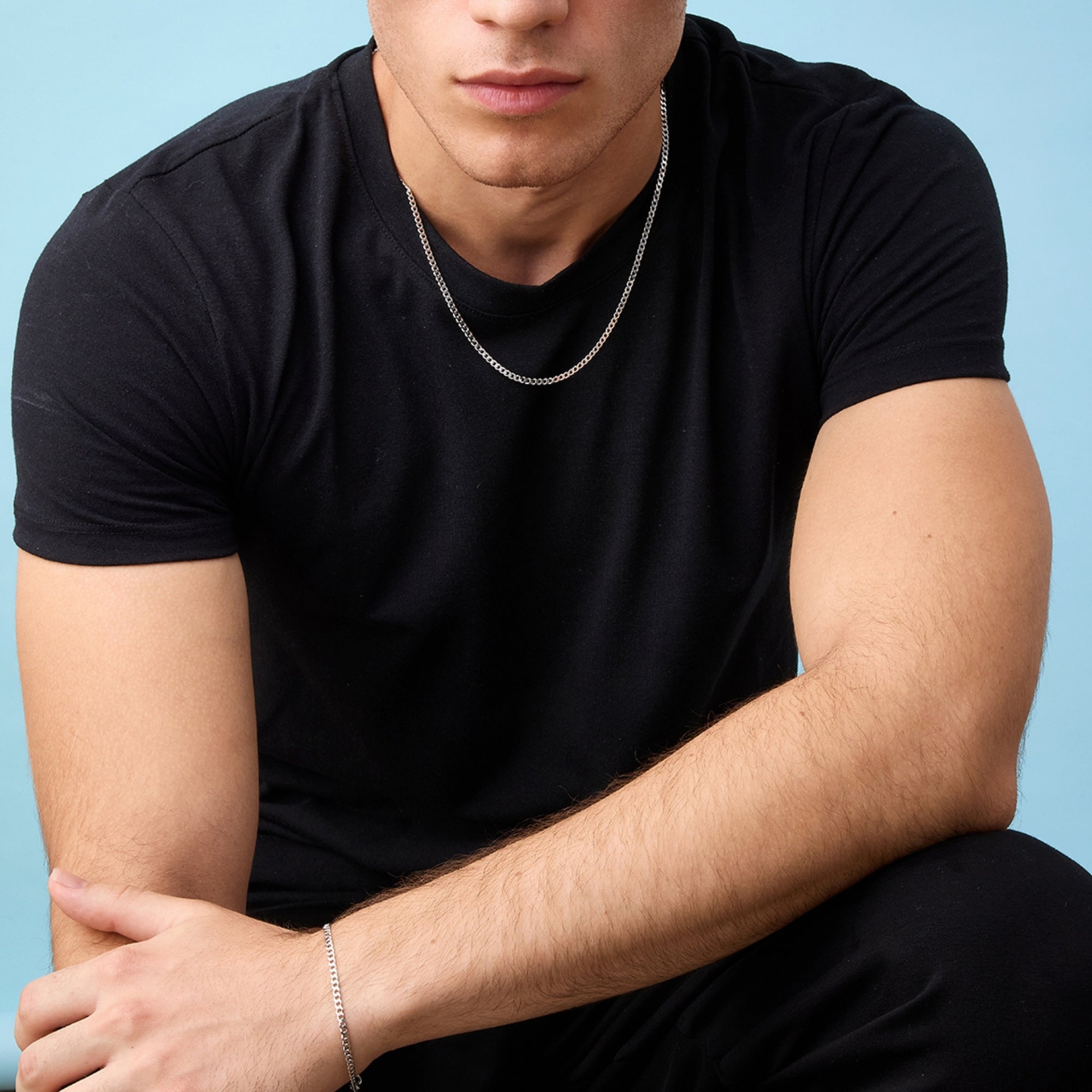 Curb Necklace in Silver