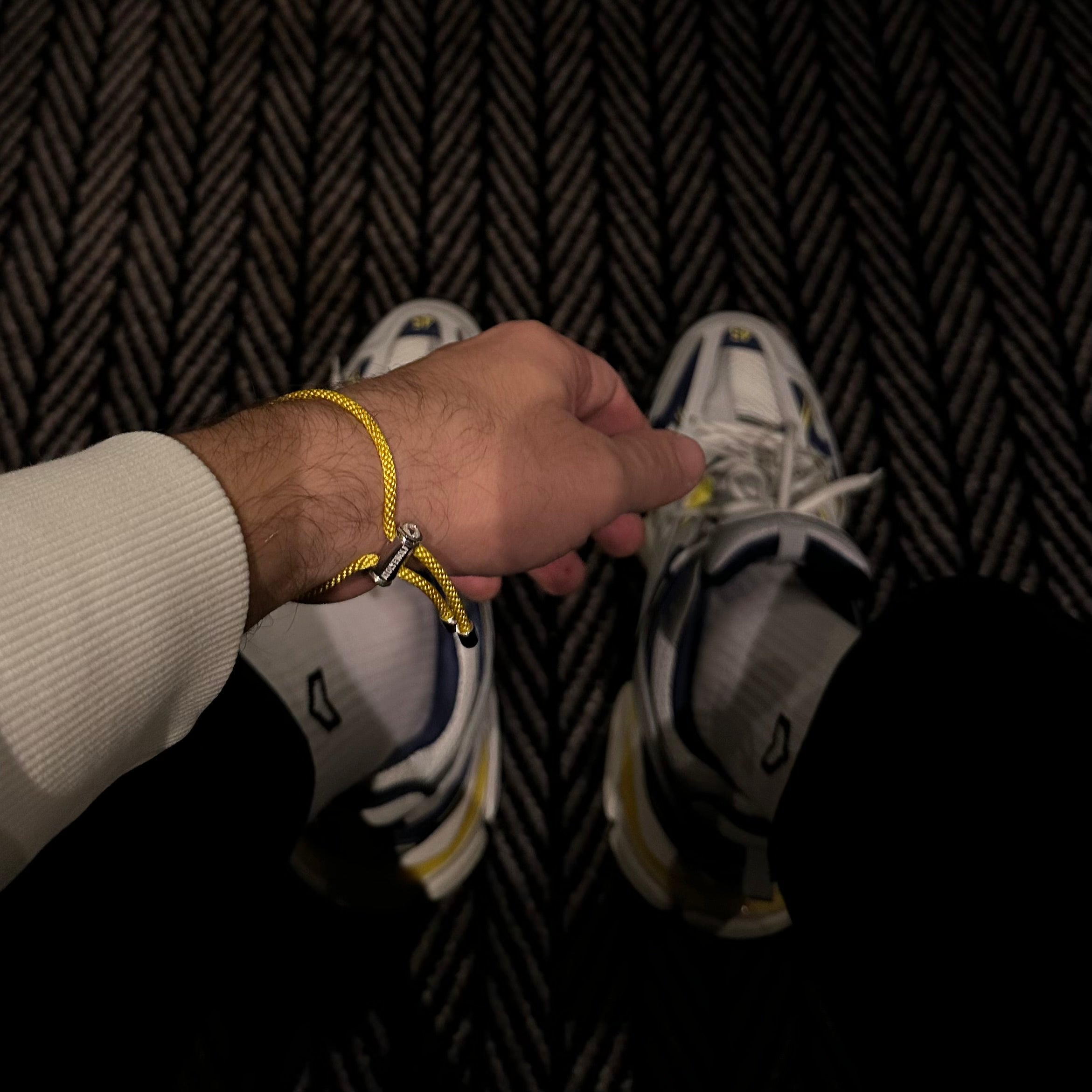 Yellow Lace Bracelet in Silver