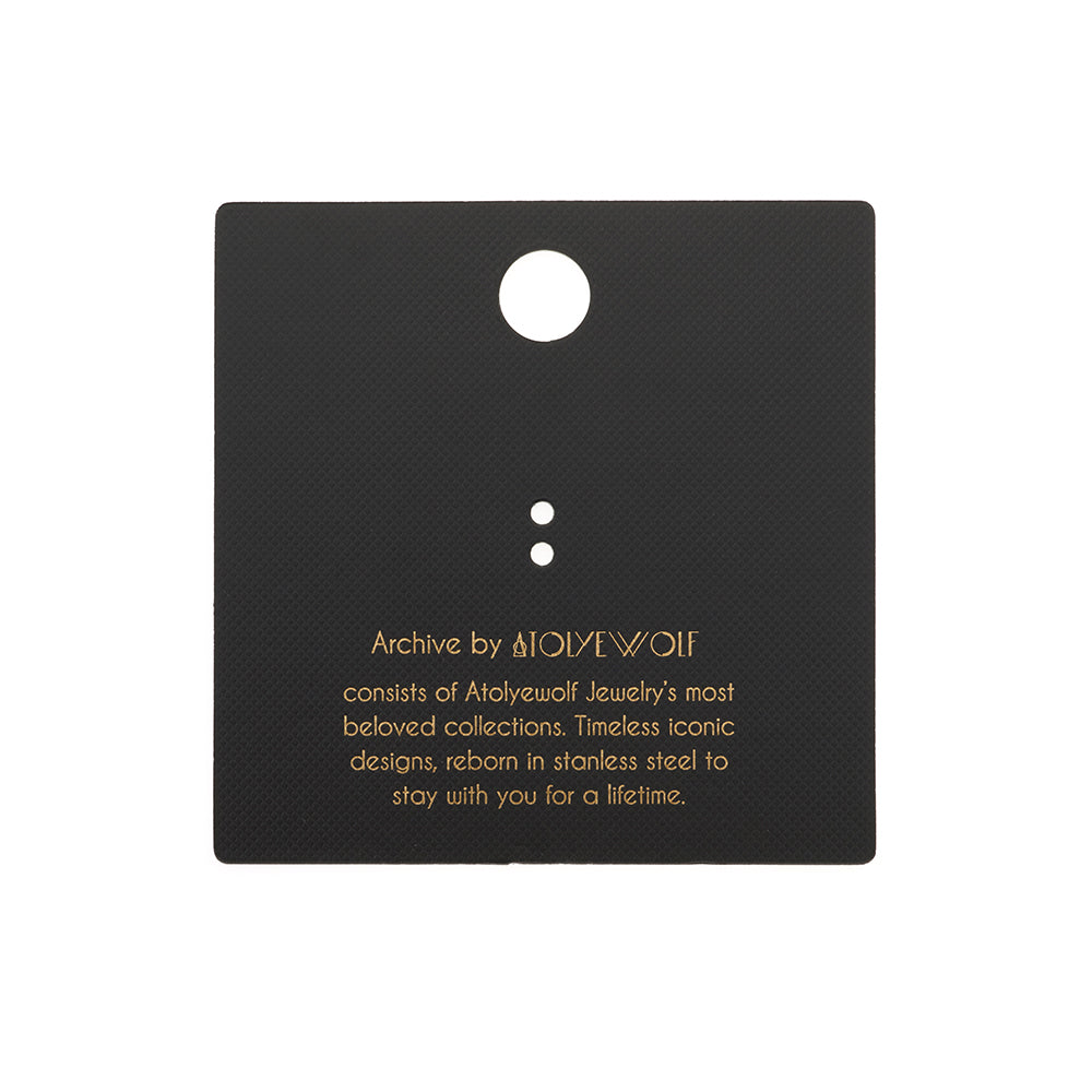 Black Stone Necklace in Gold