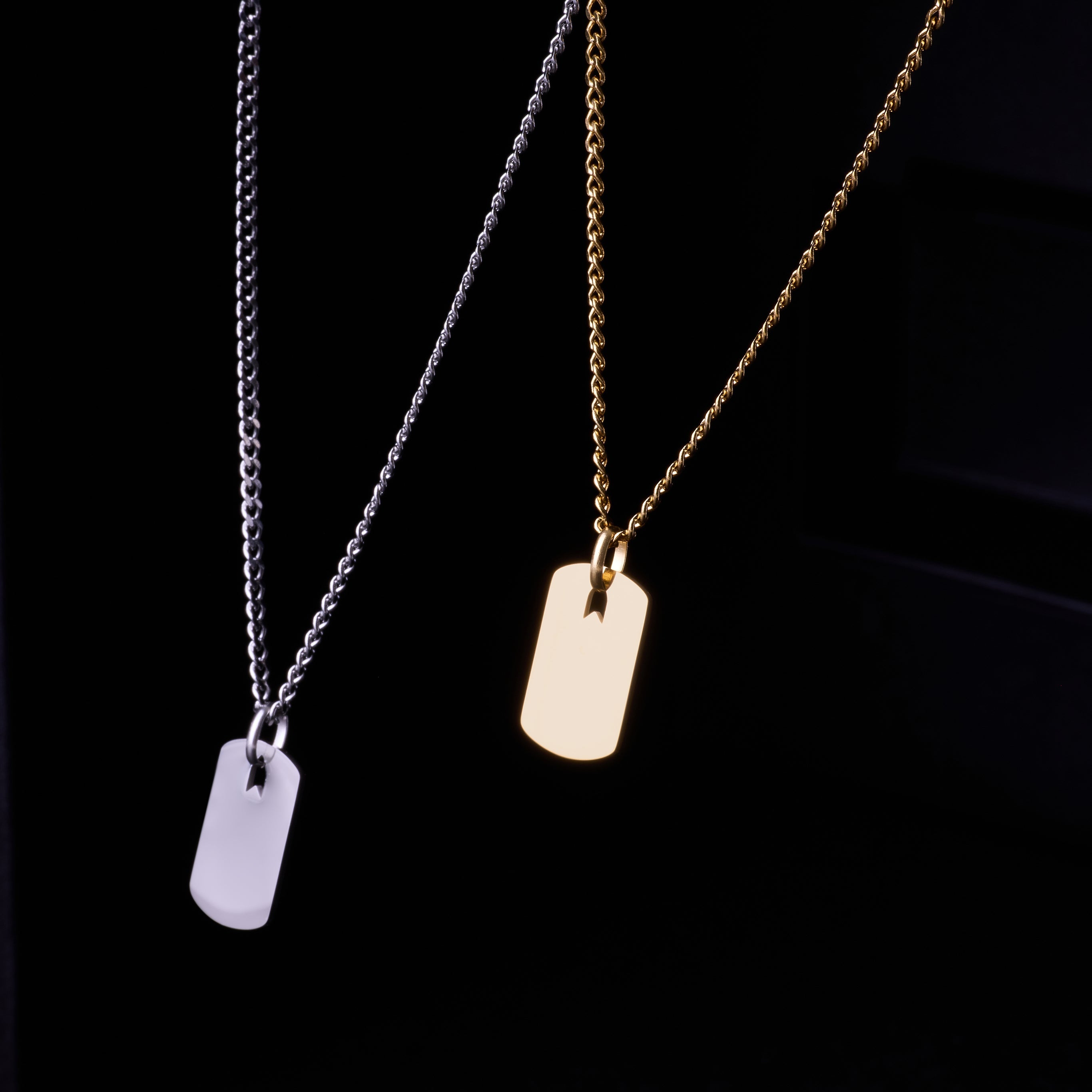 Small Plate Necklace in Silver