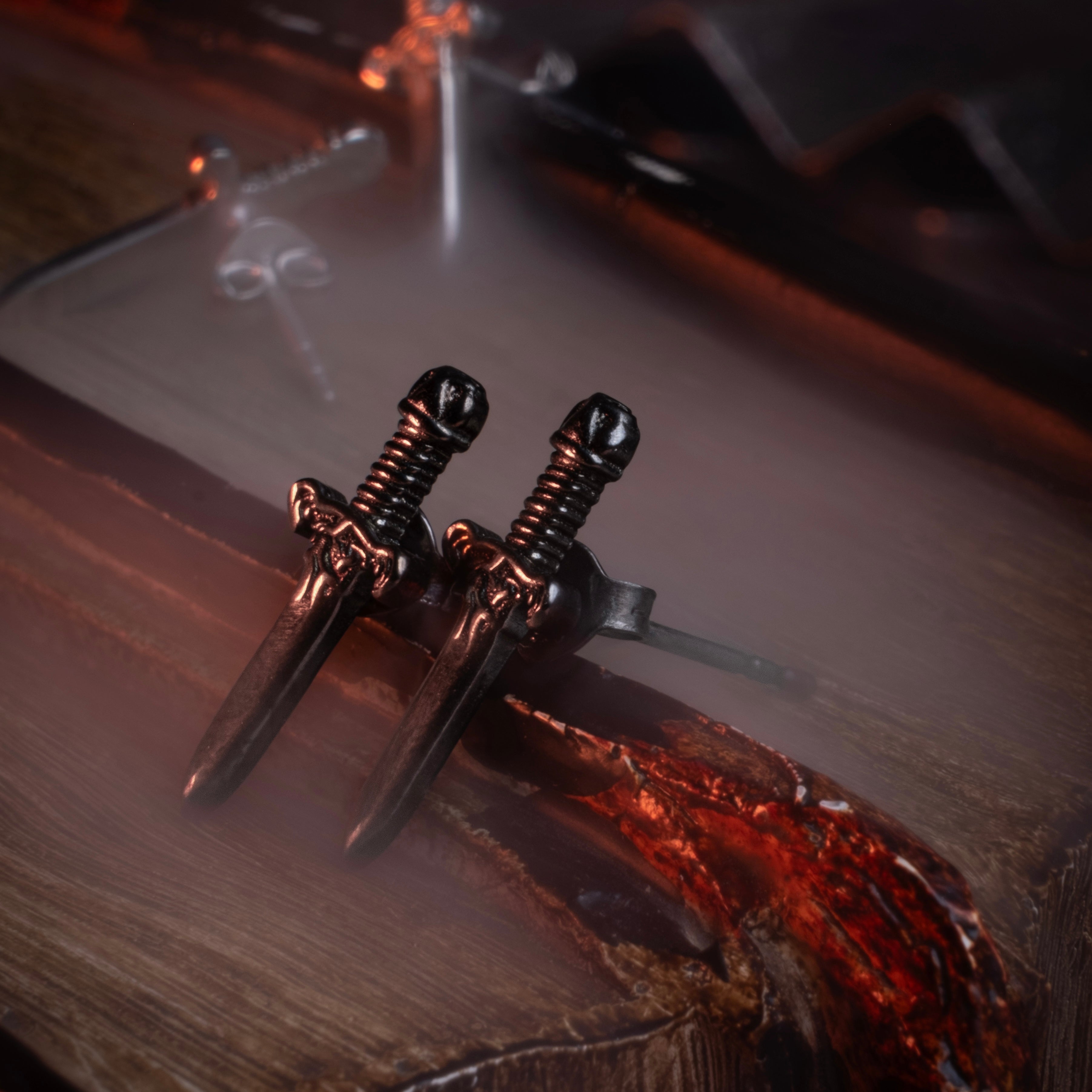 Sword Earring in Gun Metal