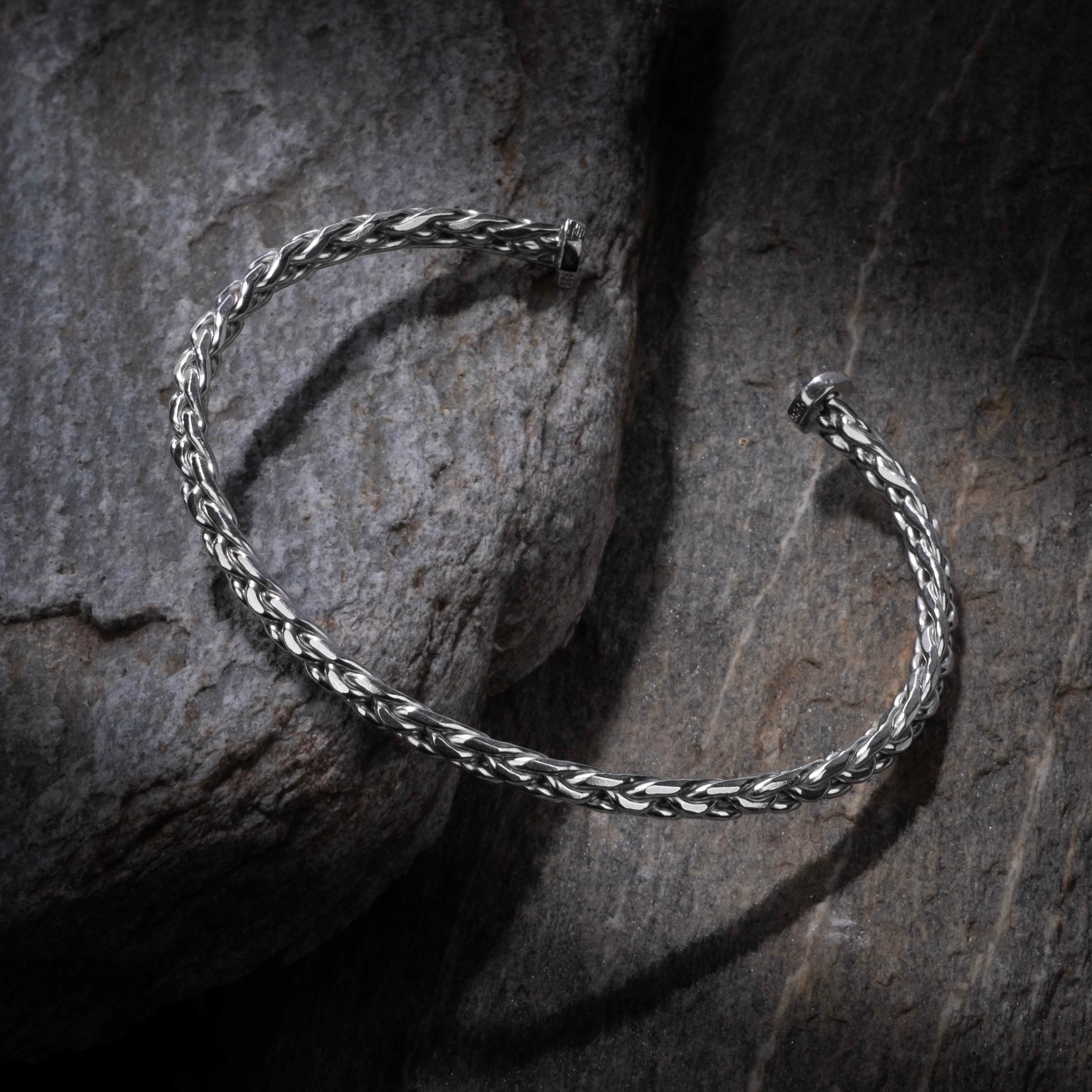 Chain Bangle in Silver