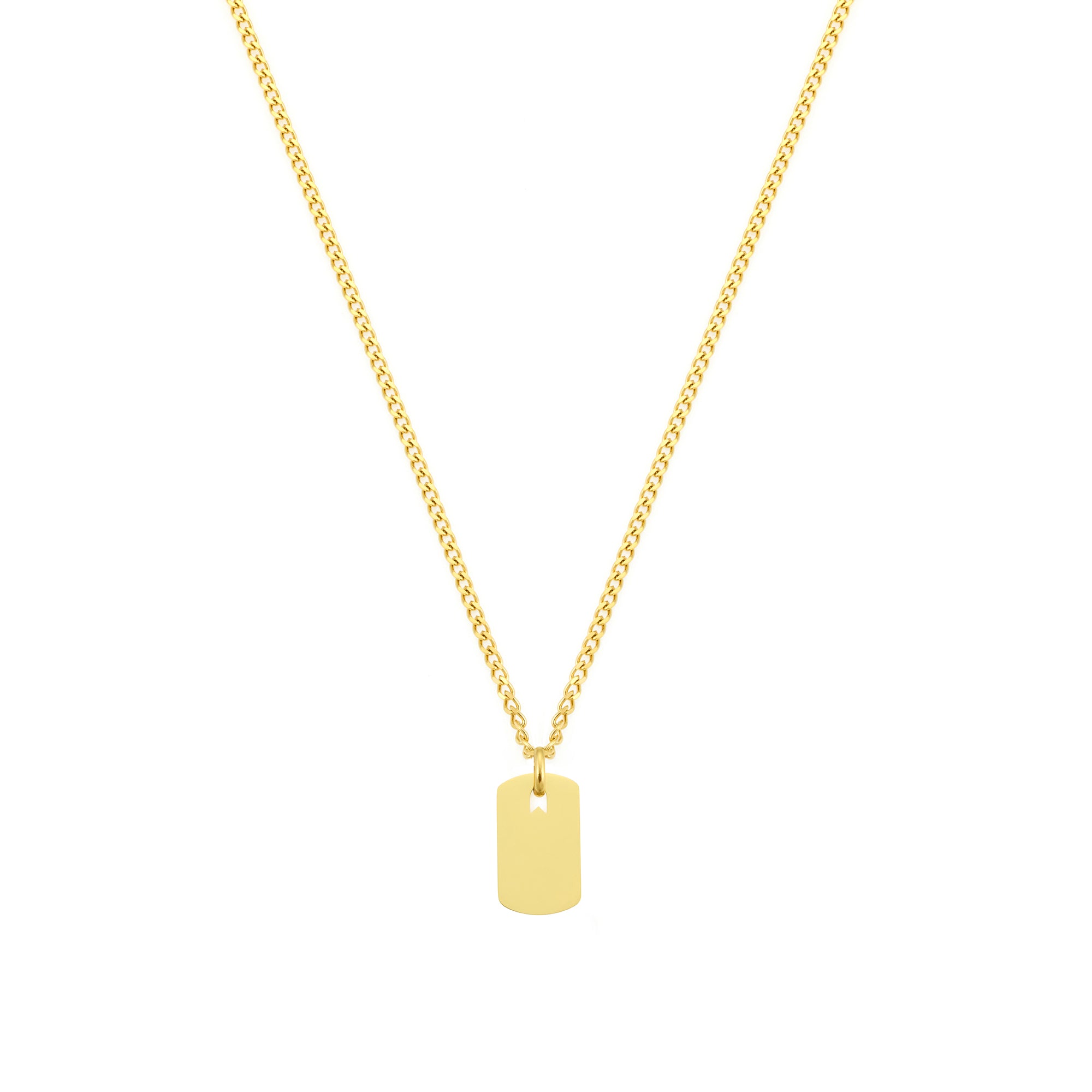 Small Plate Necklace in Gold