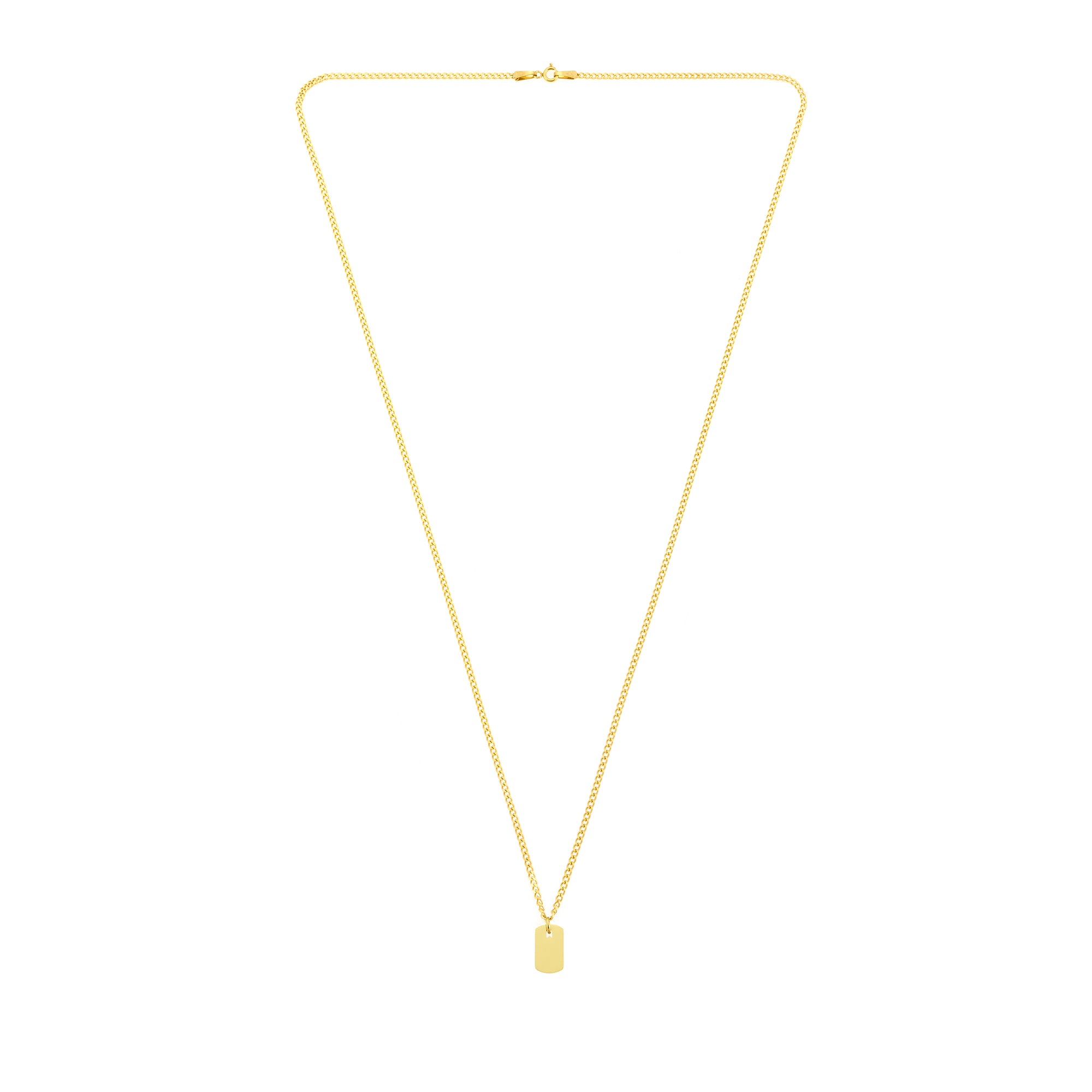 Small Plate Necklace in Gold
