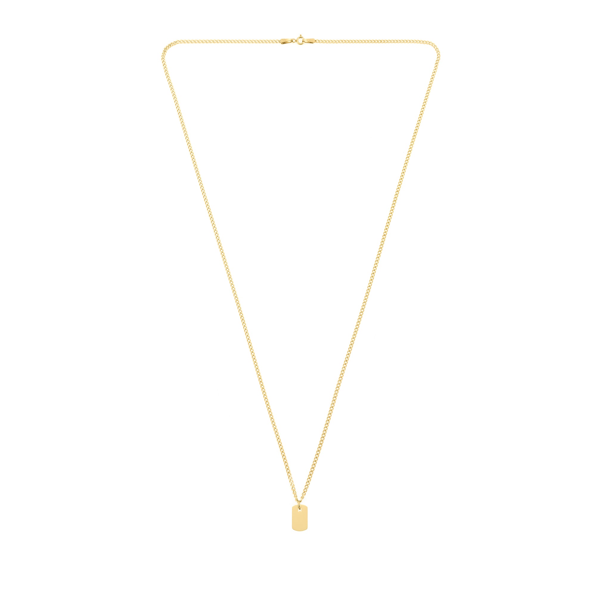 Small Plate Necklace in Gold