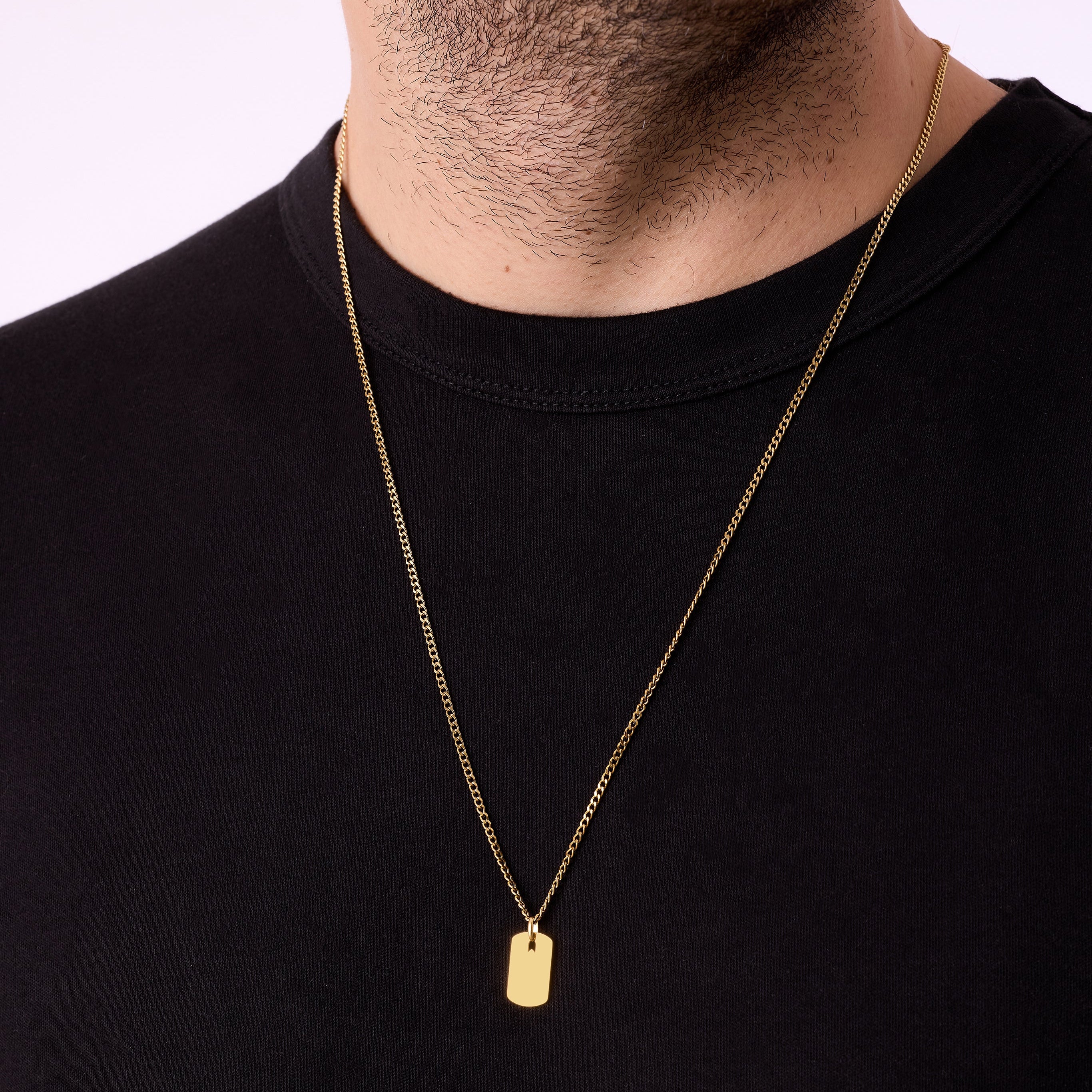 Small Plate Necklace in Gold