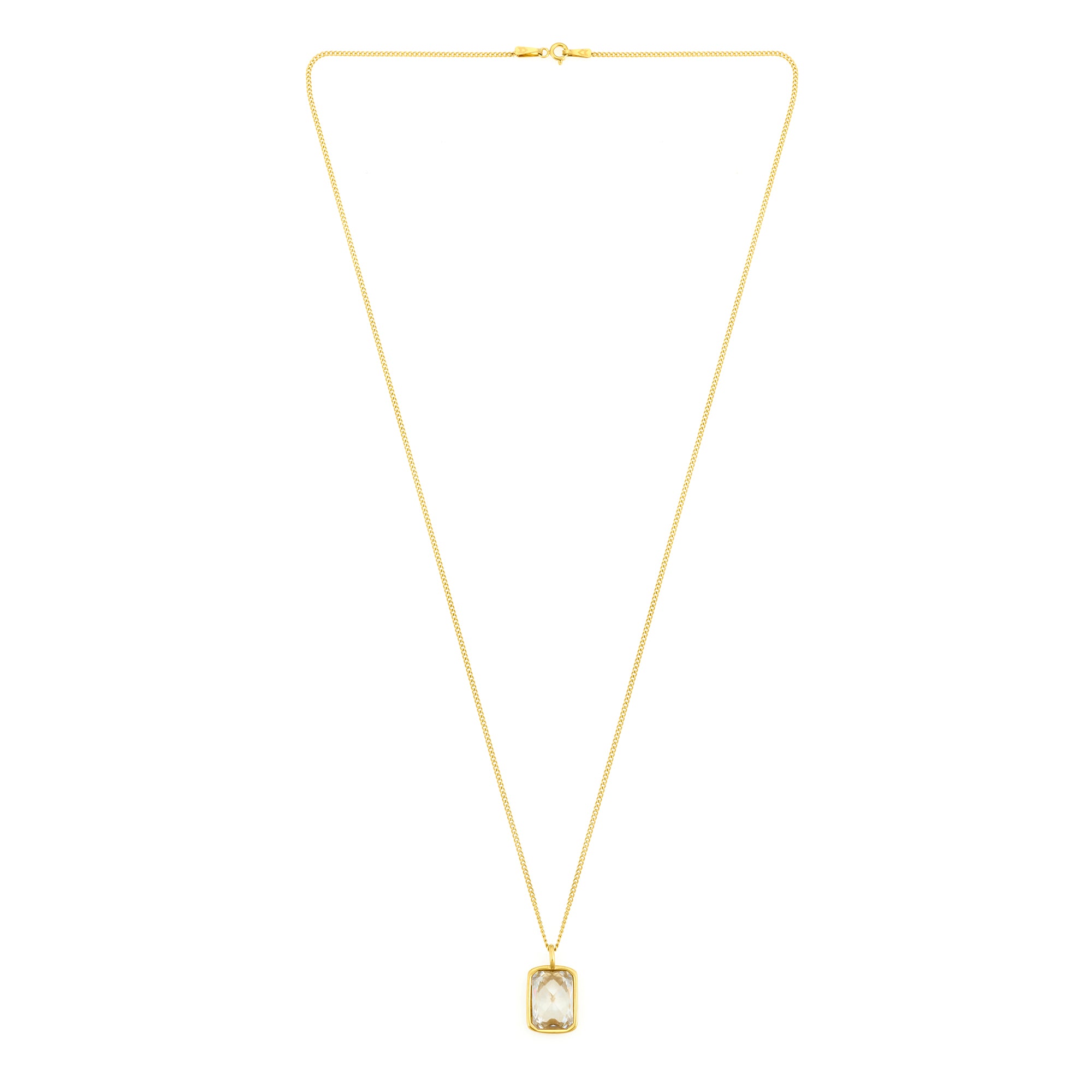 White Stone Necklace in Gold