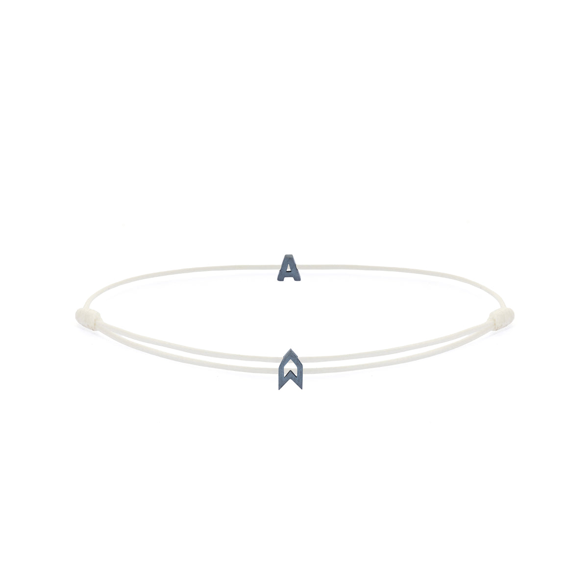 Alphabet White Chance Bracelet in Oxide