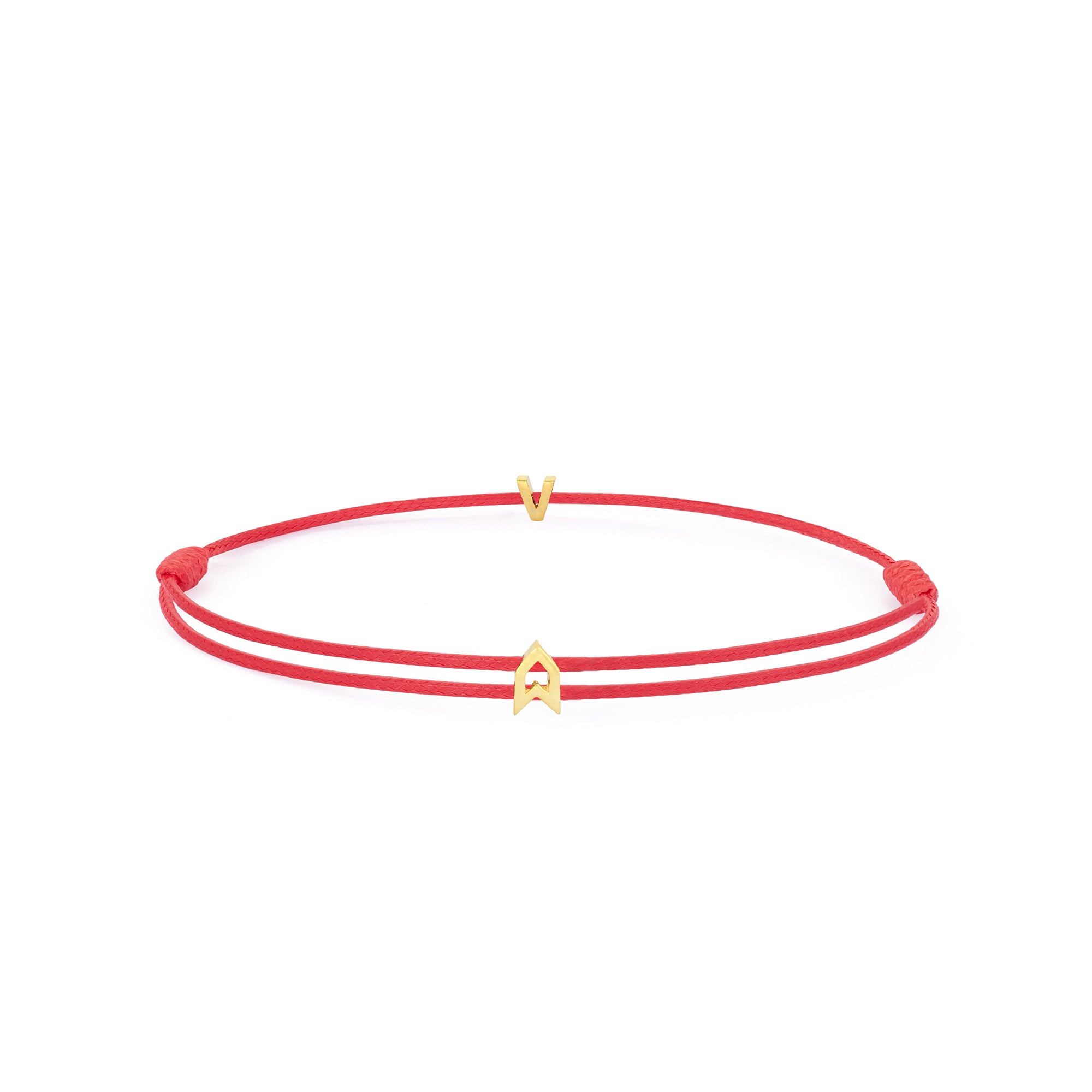 Alphabet Red Chance Bracelet in Gold